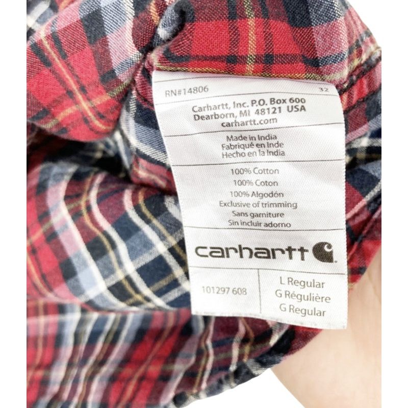 Carhartt Carhartt Red Black Plaid Long Sleeve Button Down Sz L Size US L / EU 52-54 / 3 - 4 Thumbnail