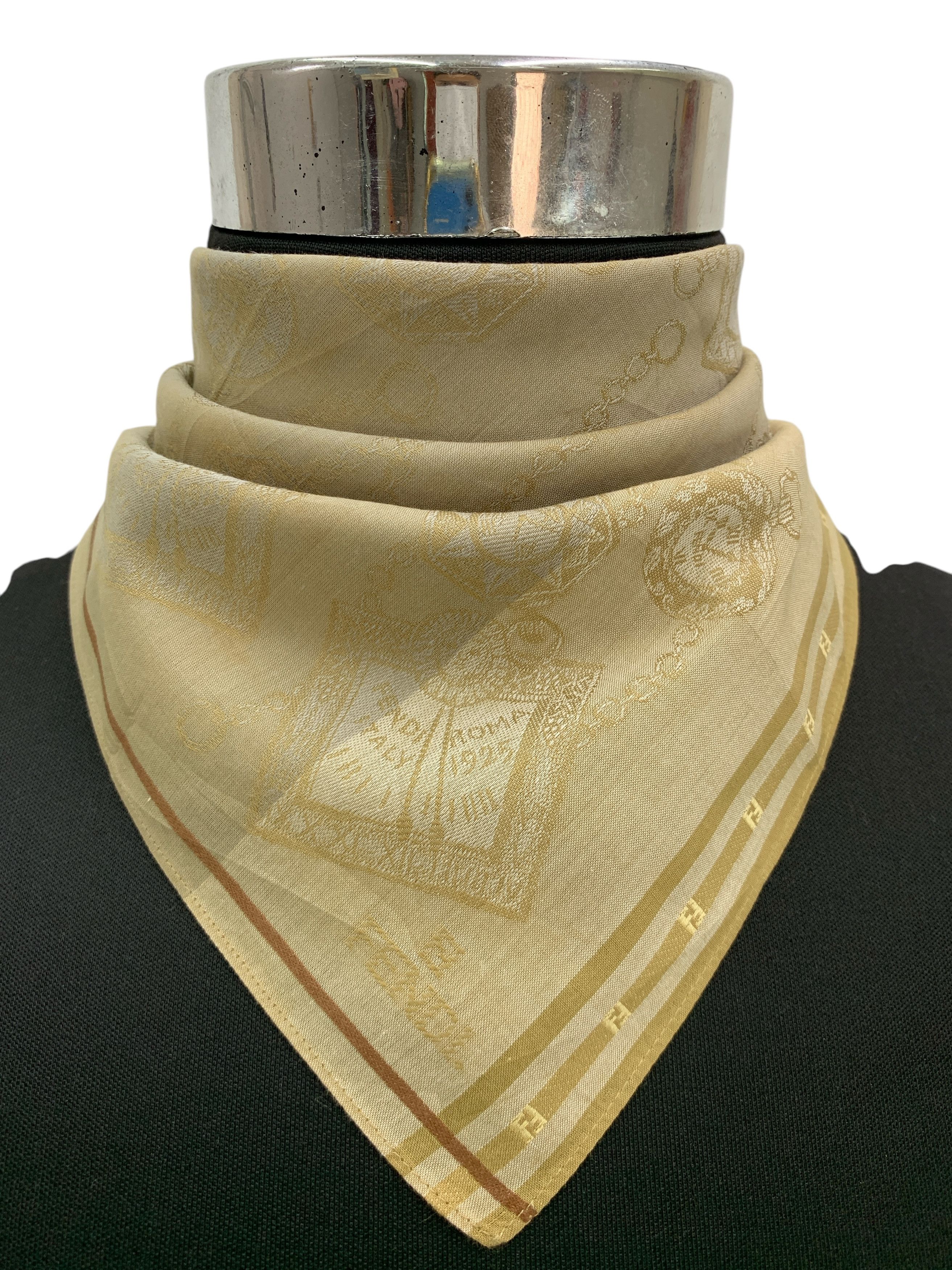 Fendi × Vintage Vintage Fendi Neckerchief/Handkerchief - HKA919 Size ONE SIZE - 1 Thumbnail