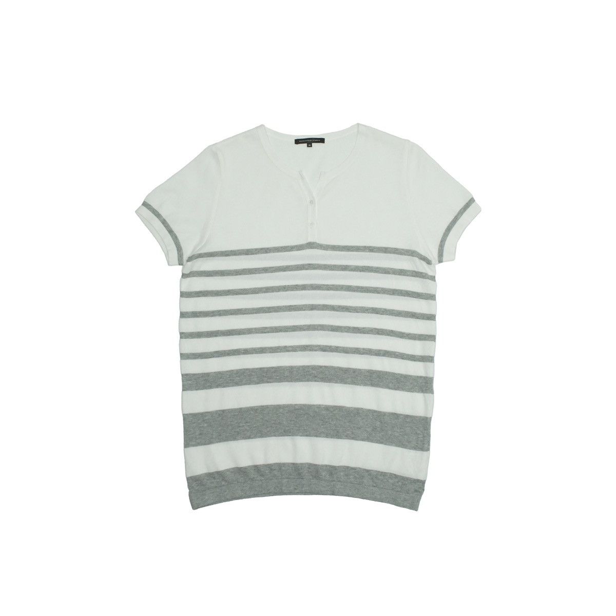 Mackintosh *NoTariff Mackintosh Stripe Button SS T-Shirt Size XS / US 0-2 / IT 36-38 - 1 Thumbnail