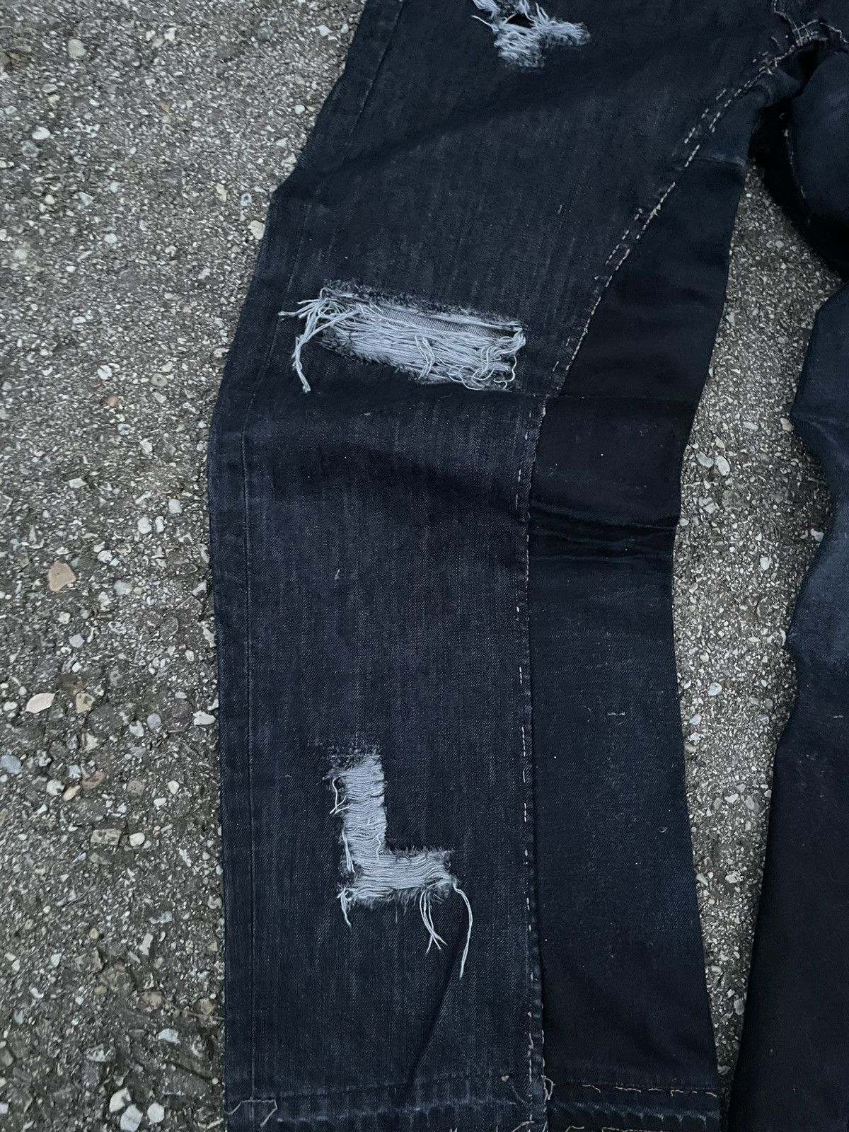 Japanese Brand Custom baggy distressed jeans blue Size US 33 - 2 Thumbnail