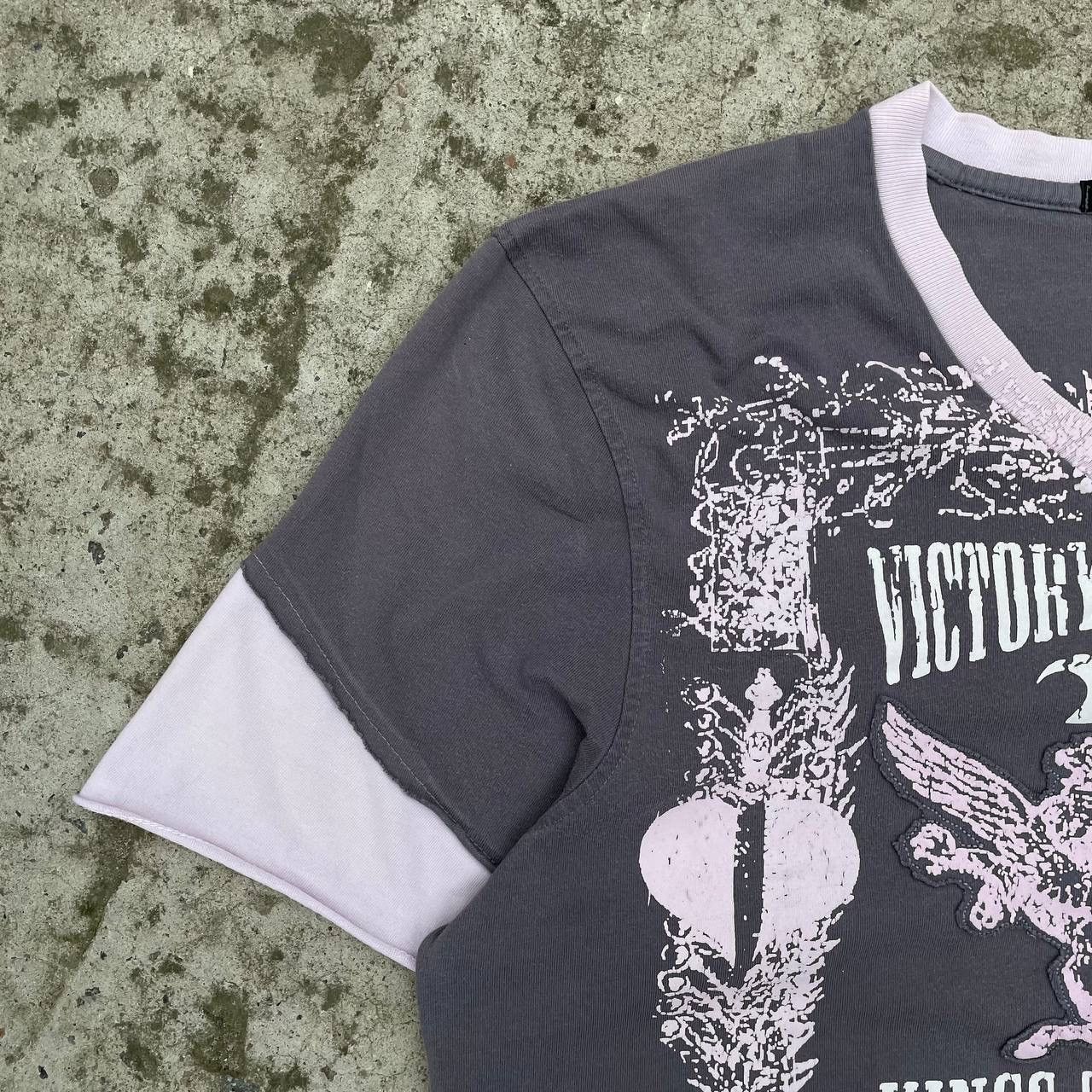 POST ARCHIVE FACTION (PAF) Vintage Archival George V Neck T-shirts Big Logo Y2K 00s USA Size US M / EU 48-50 / 2 - 3 Thumbnail