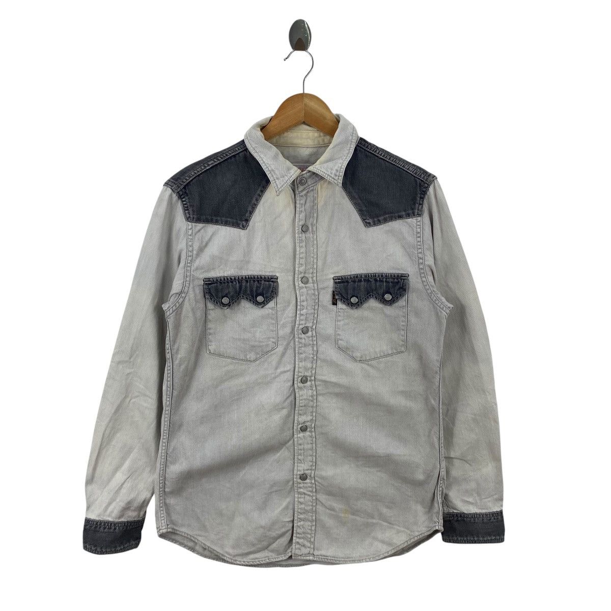 Vintage Vintage DUFFERS ORIGINAL Denim Western Shirt Jacket Light Size US S / EU 44-46 / 1 - 1 Thumbnail