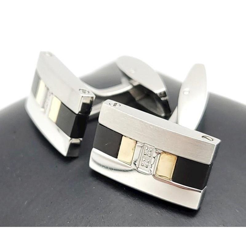 Designer Vintage Diamond Stainless Steel Titanium 18k Gold Cufflinks Size ONE SIZE - 12 Thumbnail