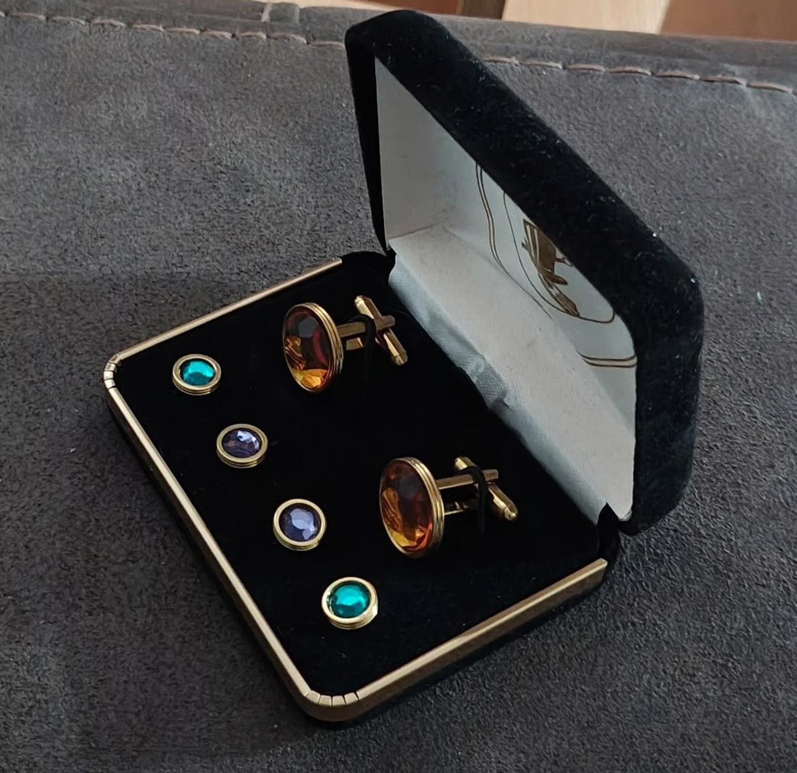Other 1960 Raffles Cufflinks shirt studs with faceted color stones Size ONE SIZE - 5 Thumbnail