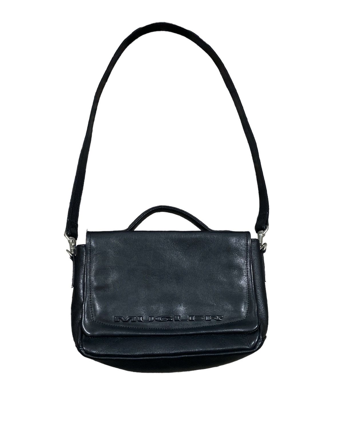 Mugler 🔥Luxury🔥Mugler Paris Spell out Fully Leather Sling Bag Size ONE SIZE - 1 Thumbnail