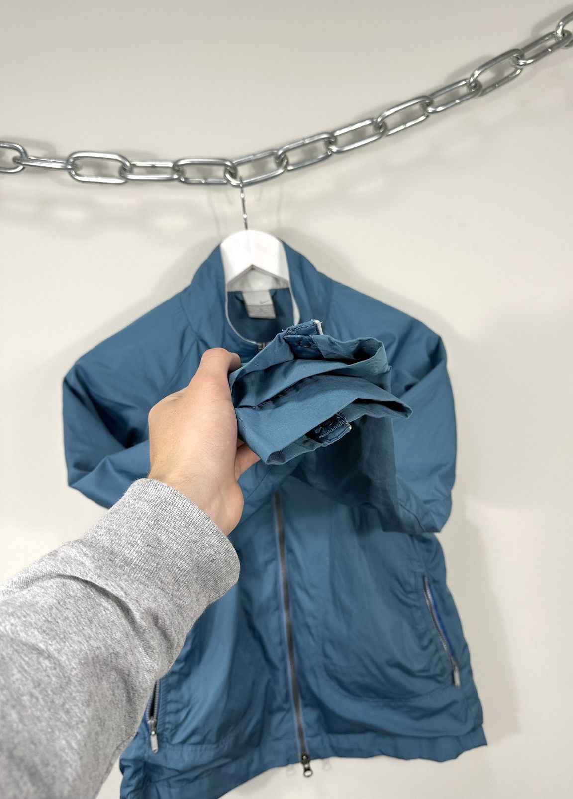 Nike Vintage Nike Drill Swoosh Baggy Nylon Y2K Track Top Jacket Size S / US 4 / IT 40 - 4 Thumbnail