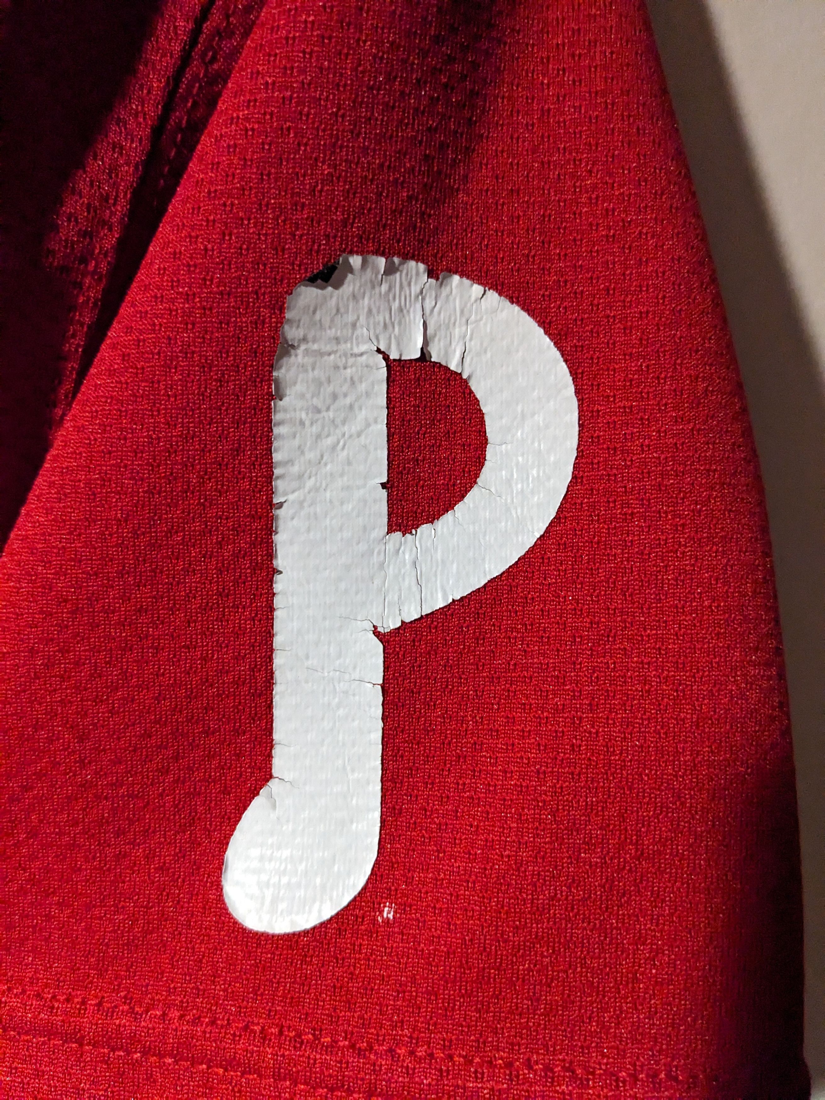 MLB Vintage 90s Phillies Spell Out MLB Kids Large Red Jersey Size US L / EU 52-54 / 3 - 6 Thumbnail