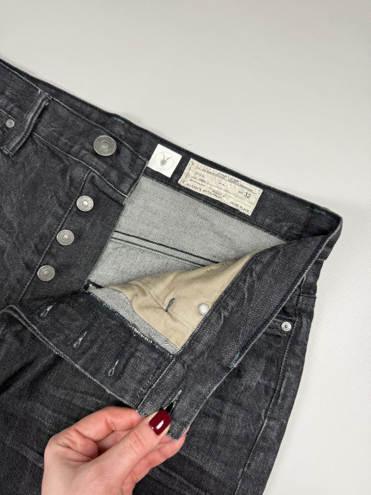 Allsaints × Japanese Brand Allsaints Black NLS Split Men’s Jeans Size 32 Size US 32 / EU 48 - 11 Thumbnail