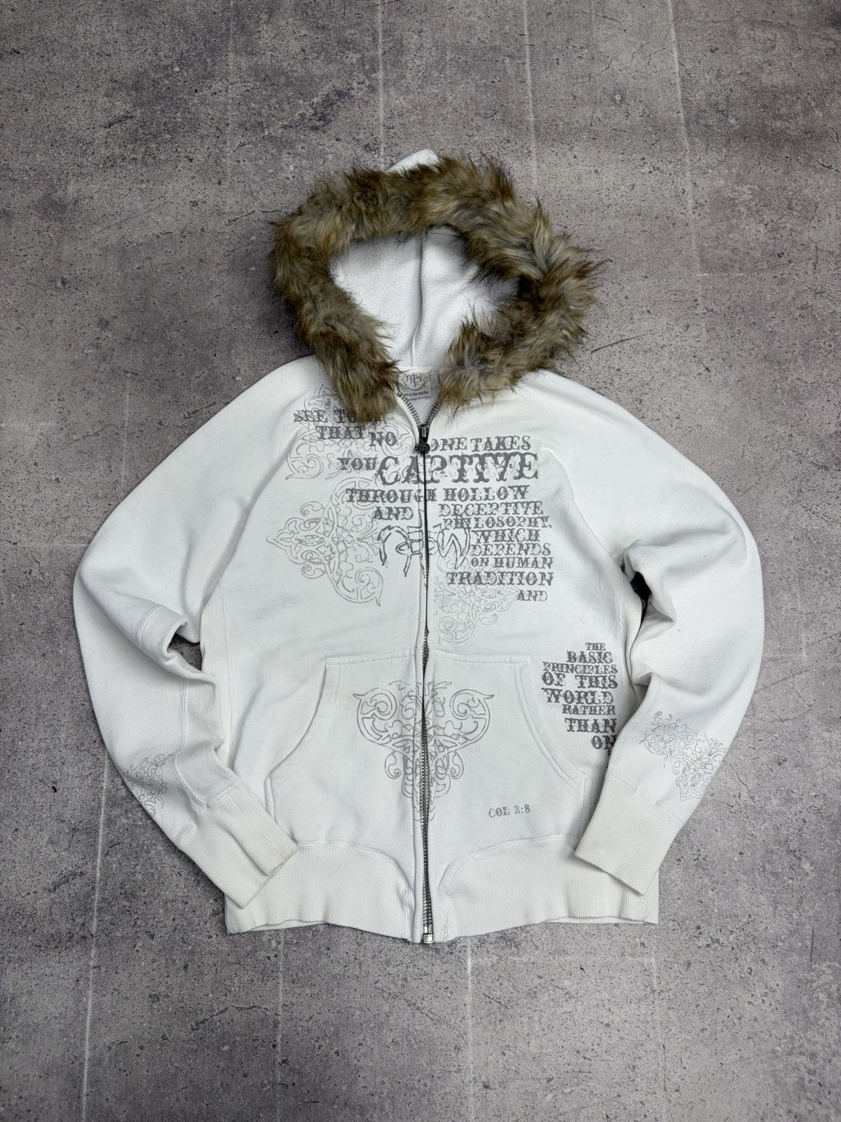 Le Grande Bleu (L.G.B.) Vintage Chrome Hearts Vibe Zip Hoodie Fur Hood Y2K Japanese Size US M / EU 48-50 / 2 - 4 Thumbnail