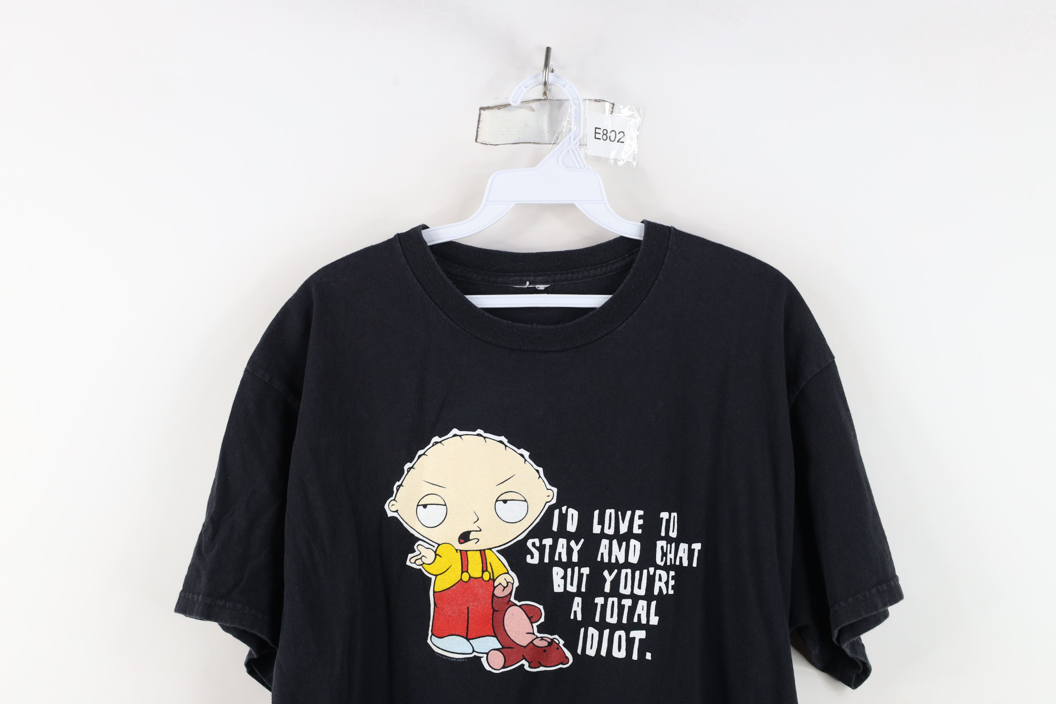 Vintage Vintage Y2K 2005 Family Guy Stewie Total Idiot T-Shirt Black Size US M / EU 48-50 / 2 - 2 Thumbnail