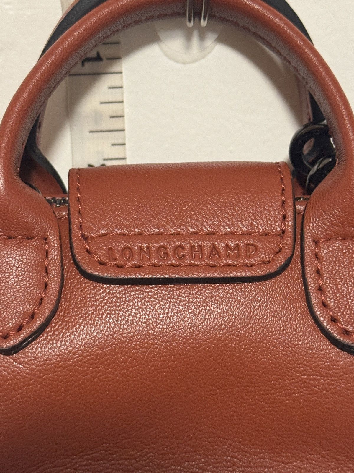 Longchamp LONGCHAMP Nano Mini Le Pliage Cuir Leather Top Handle Size ONE SIZE - 5 Thumbnail