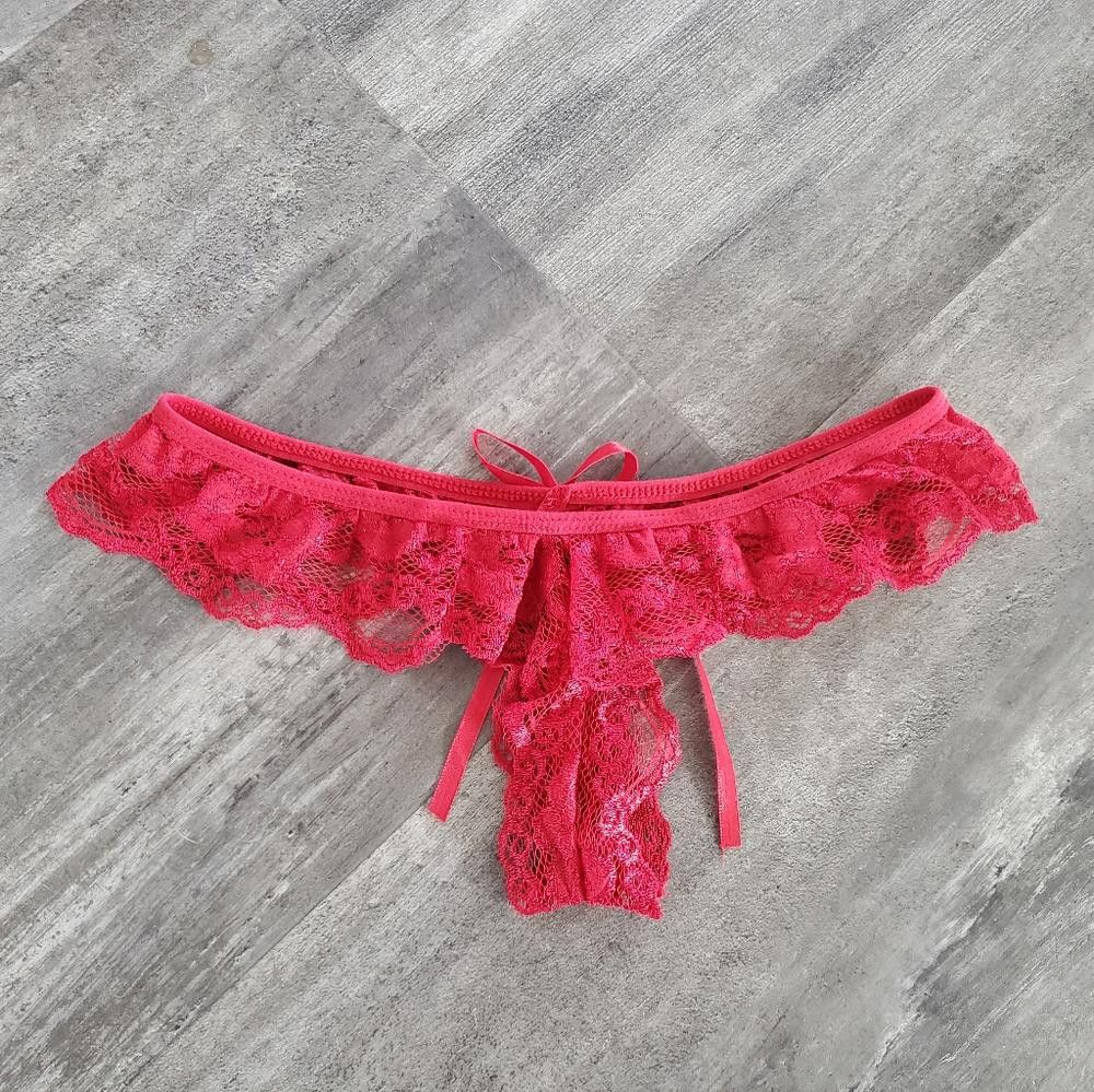Designer Red Ruffled Lingerie Nightie w/Panty Size ONE SIZE - 3 Thumbnail
