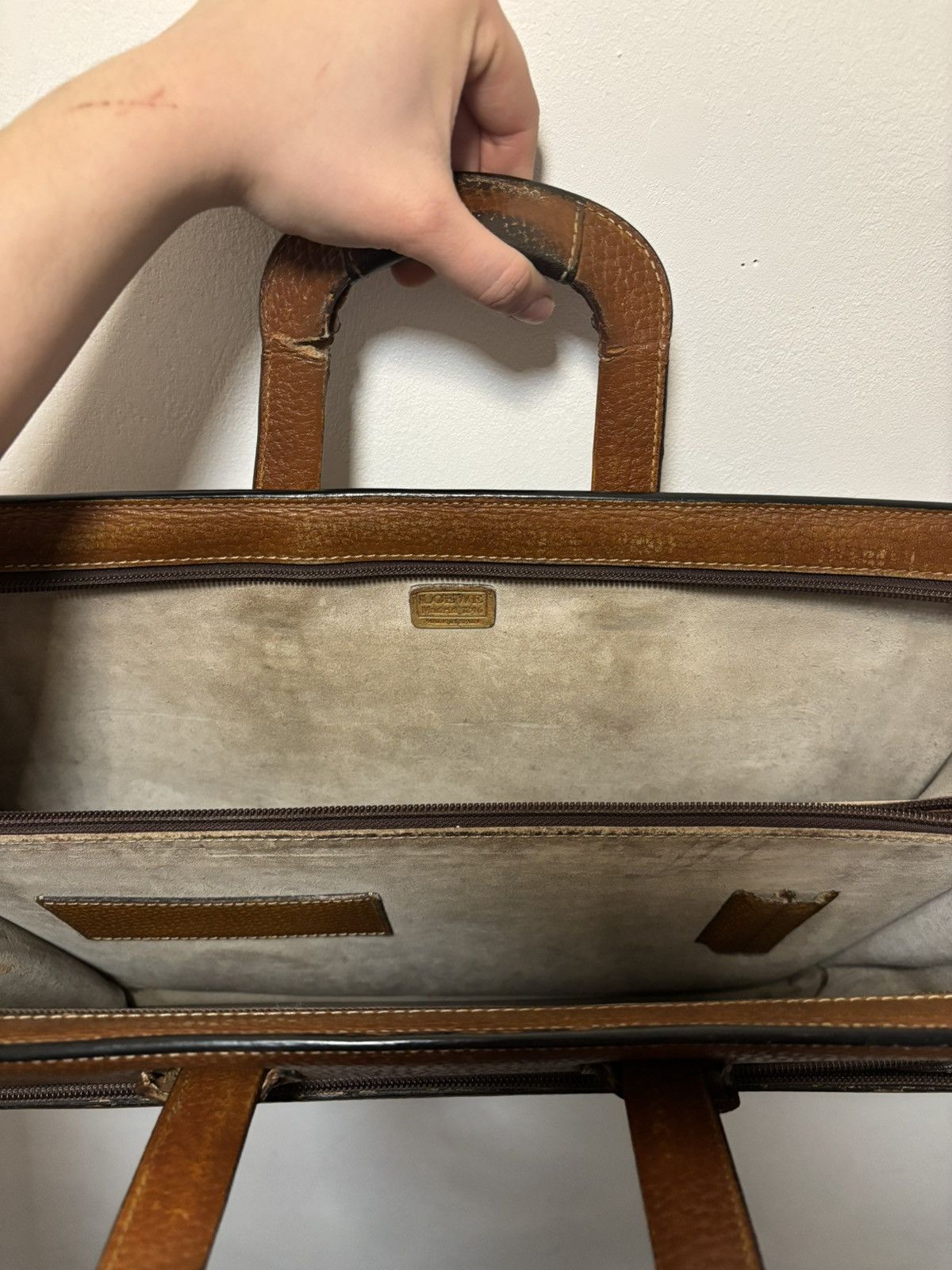 Loewe LOEWE Vintage Brown Leather Portfolio Briefcase Size ONE SIZE - 3 Thumbnail