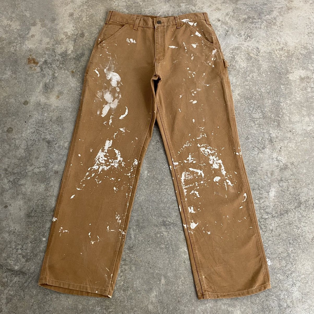 Carhartt Vintage Carhartt Faded Tan Splatter Painter Pants Size US 32 / EU 48 - 1 Thumbnail