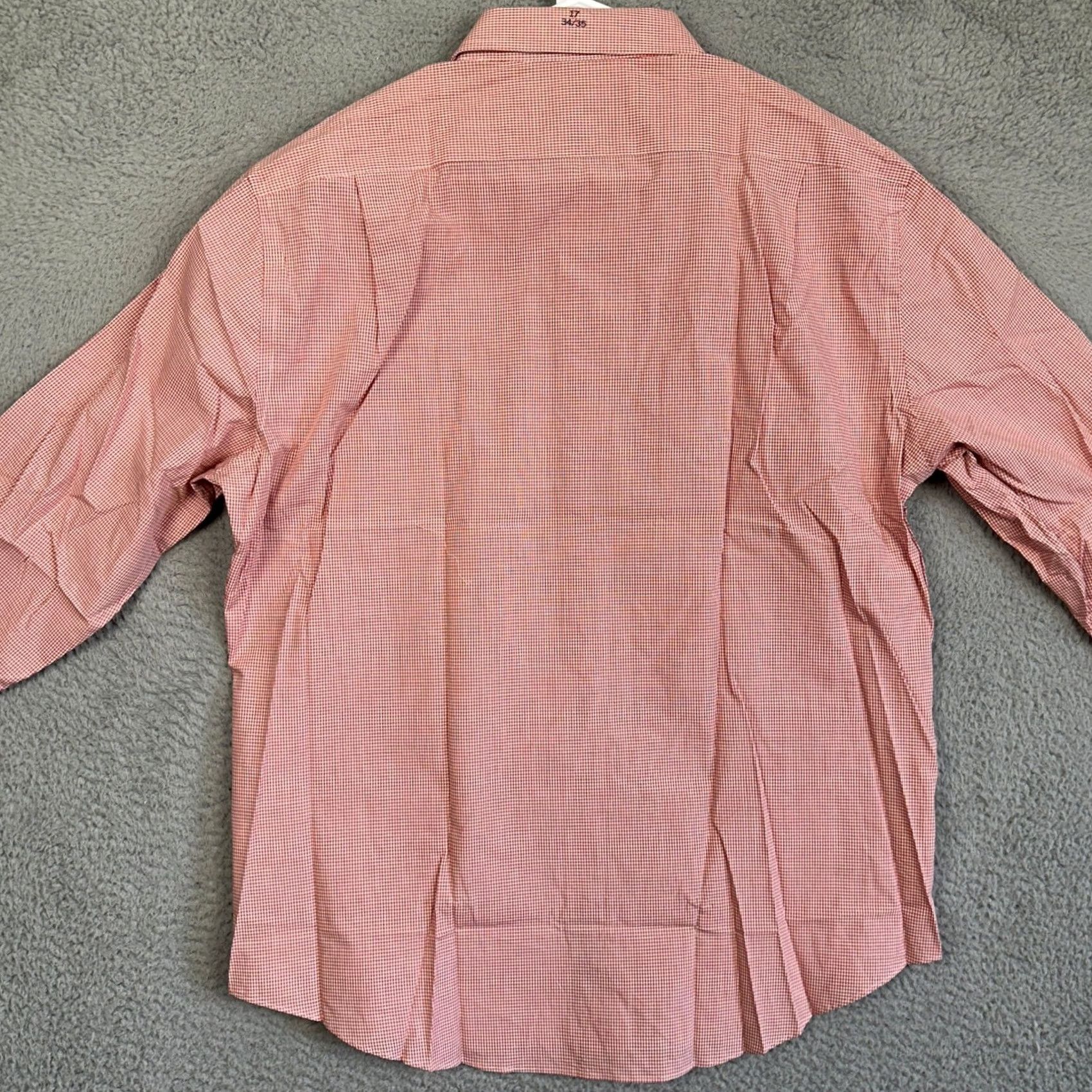 Nautica Nautica Shirt Mens Active Fit Button-Up Orange White Plaid Gingham Checkered Classic Preppy 100% Cotton Long Sleeve Button Navy? Size 46R - 2 Thumbnail