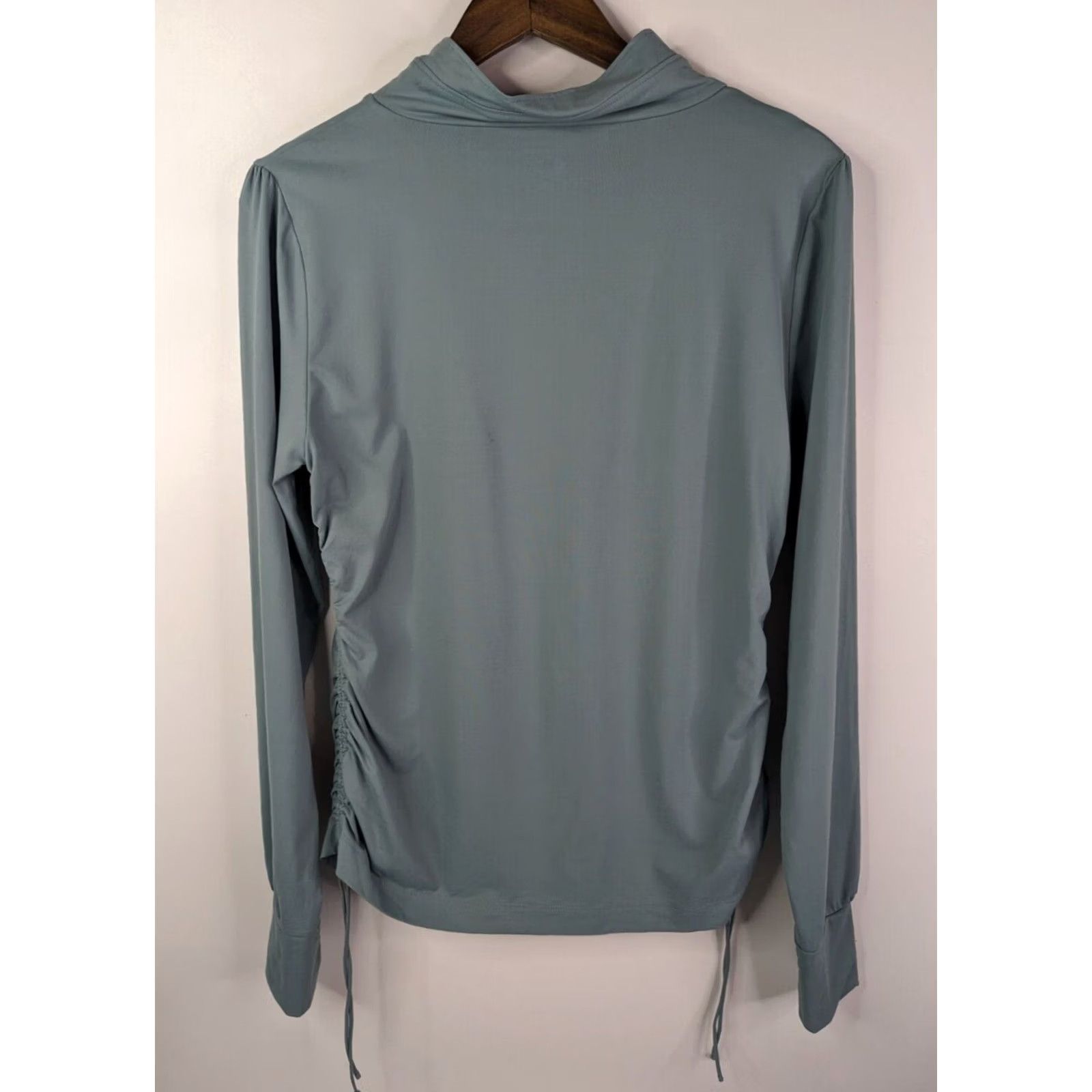 Vintage Title Nine Slate Blue Super Soft Funnel Neck Cinch Side Pull Over Top L Size L / US 10 / IT 46 - 5 Thumbnail