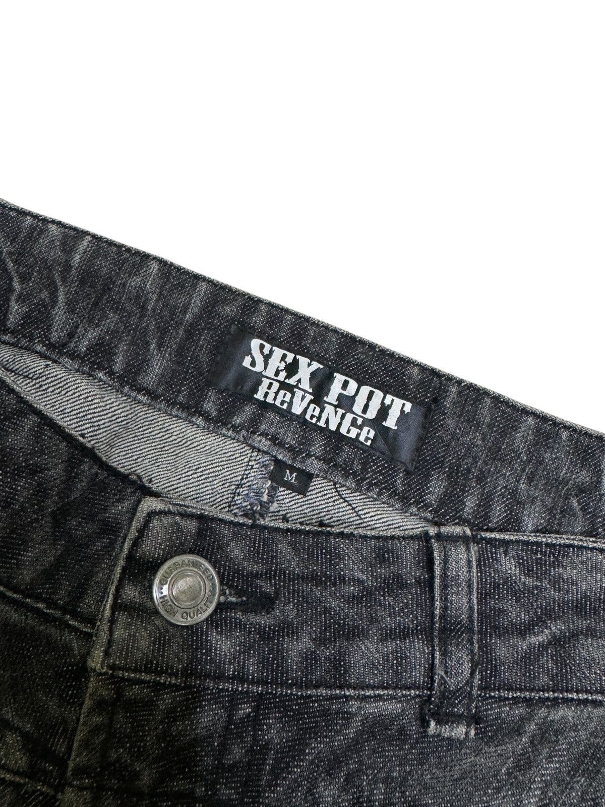 Hysteric Glamour Sex Pot Revenge Heavy Distressed Jeans – Harajuku Punk Style Size US 29 - 9 Thumbnail