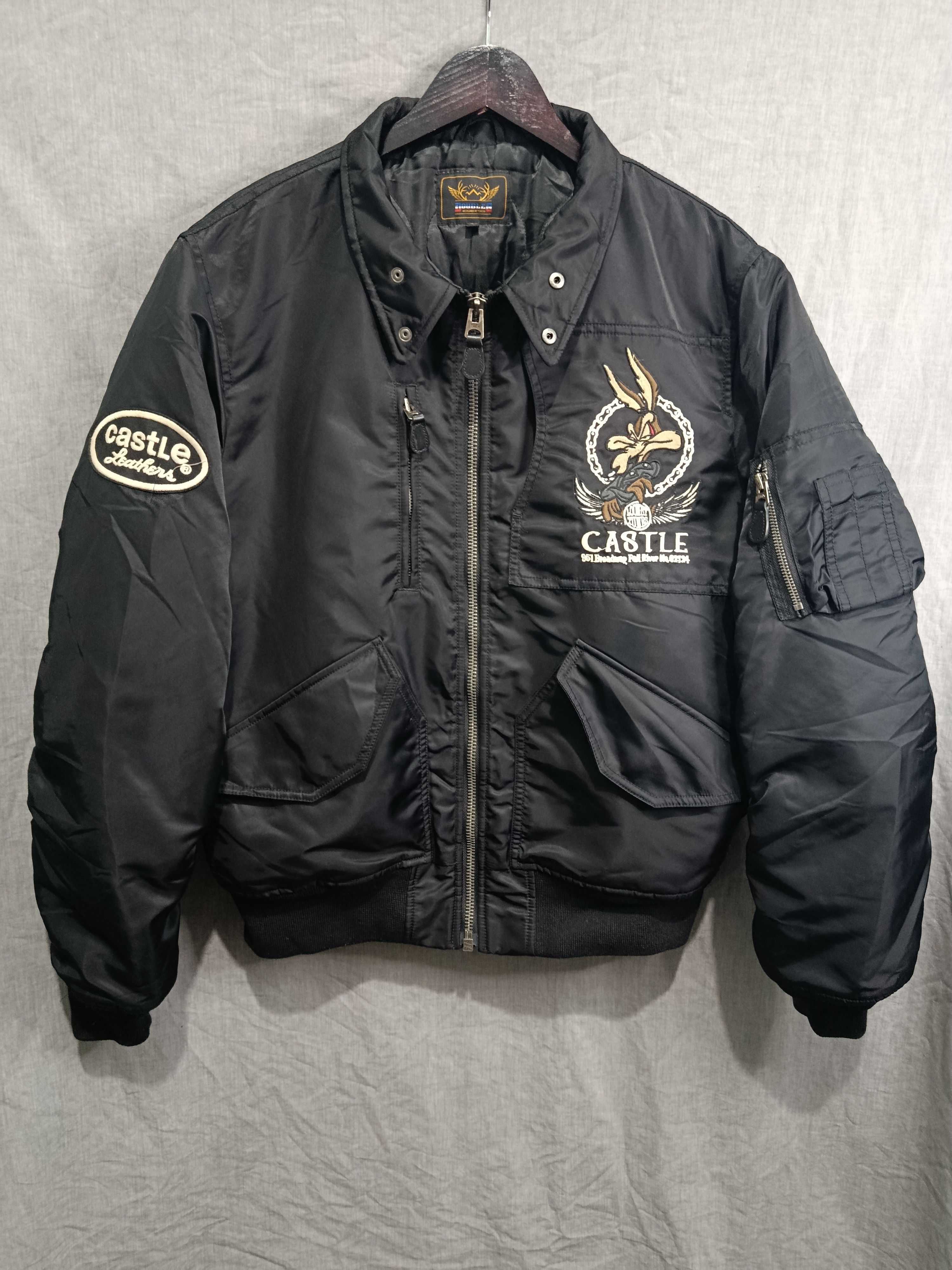 Vintage Castle leathers double G x Looney tunes bomber jacket Size US L / EU 52-54 / 3 - 1 Thumbnail