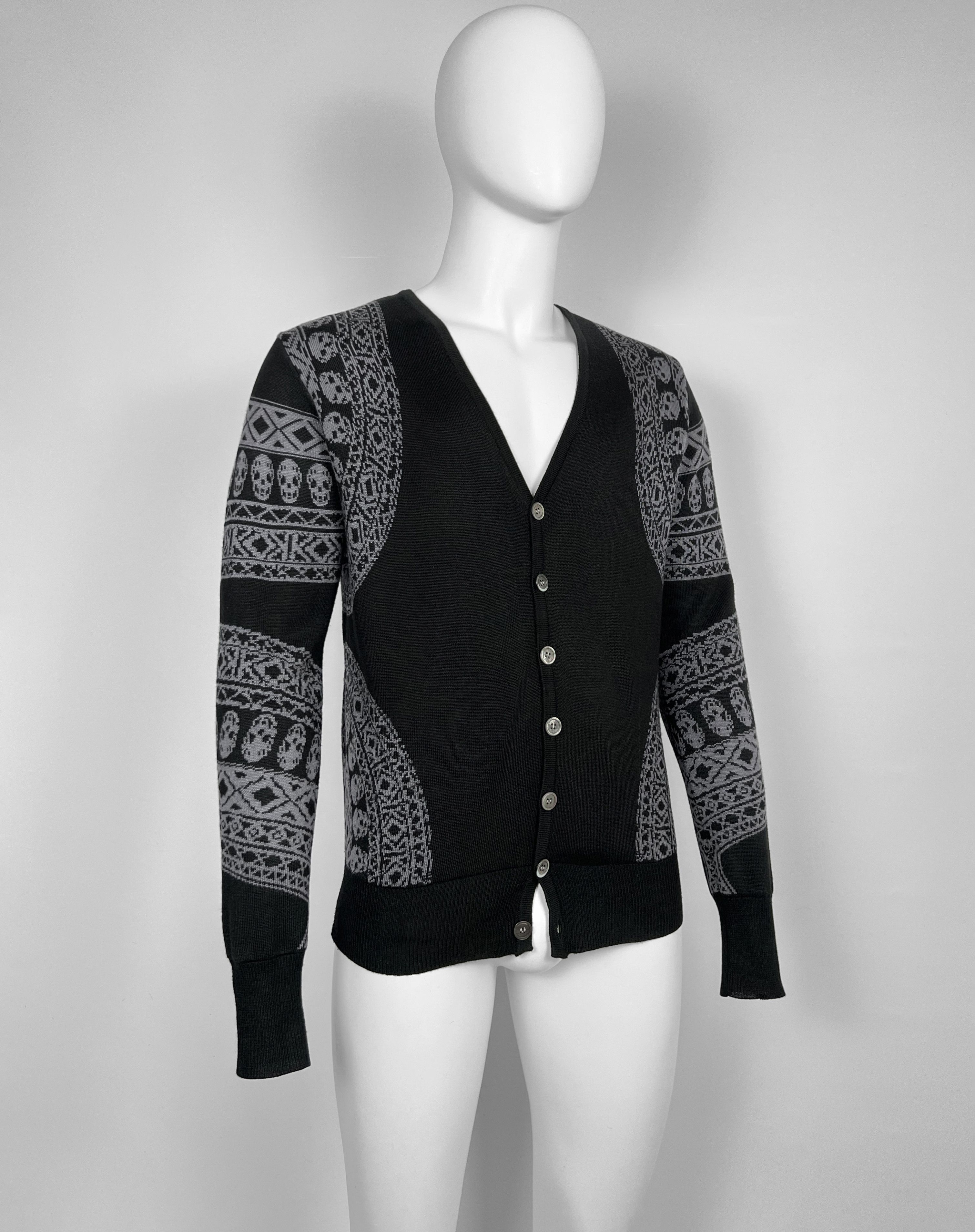 Alexander McQueen F/W 2010 SKULL WOOL KNIT CARDIGAN SWEATER - EXTREMELY RARE - Size US L / EU 52-54 / 3 - 2 Thumbnail