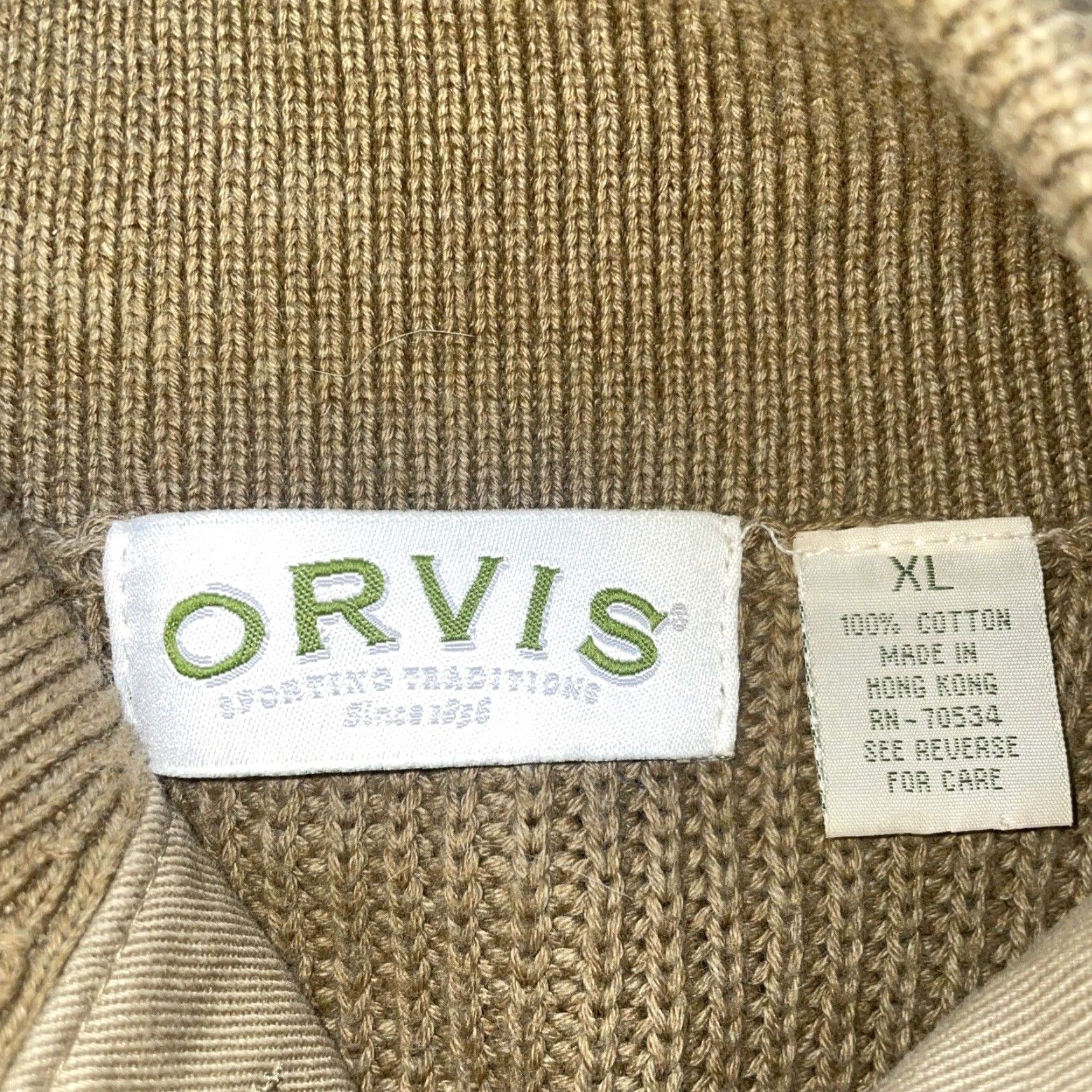 Orvis VINTAGE Orvis Sweater Green XL Men Pullover 100% Cotton Mend XL Size US XL / EU 56 / 4 - 3 Thumbnail