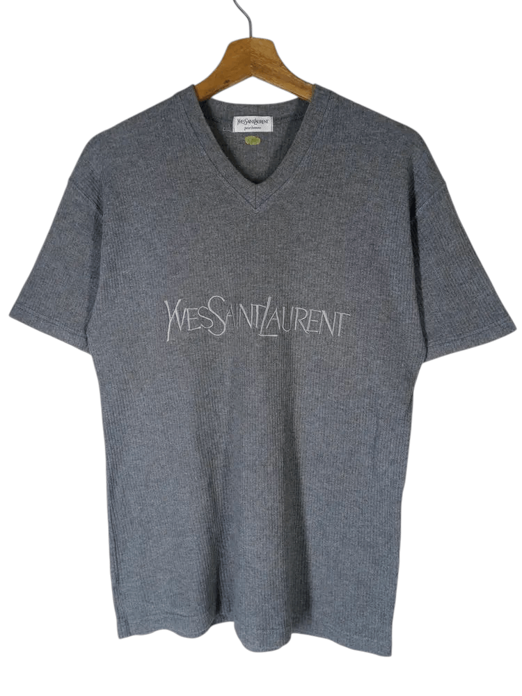 Yves Saint Laurent Vintage Yves Saint Laurent Pour Homme Big Logo Tshirt Size US M / EU 48-50 / 2 - 2 Thumbnail