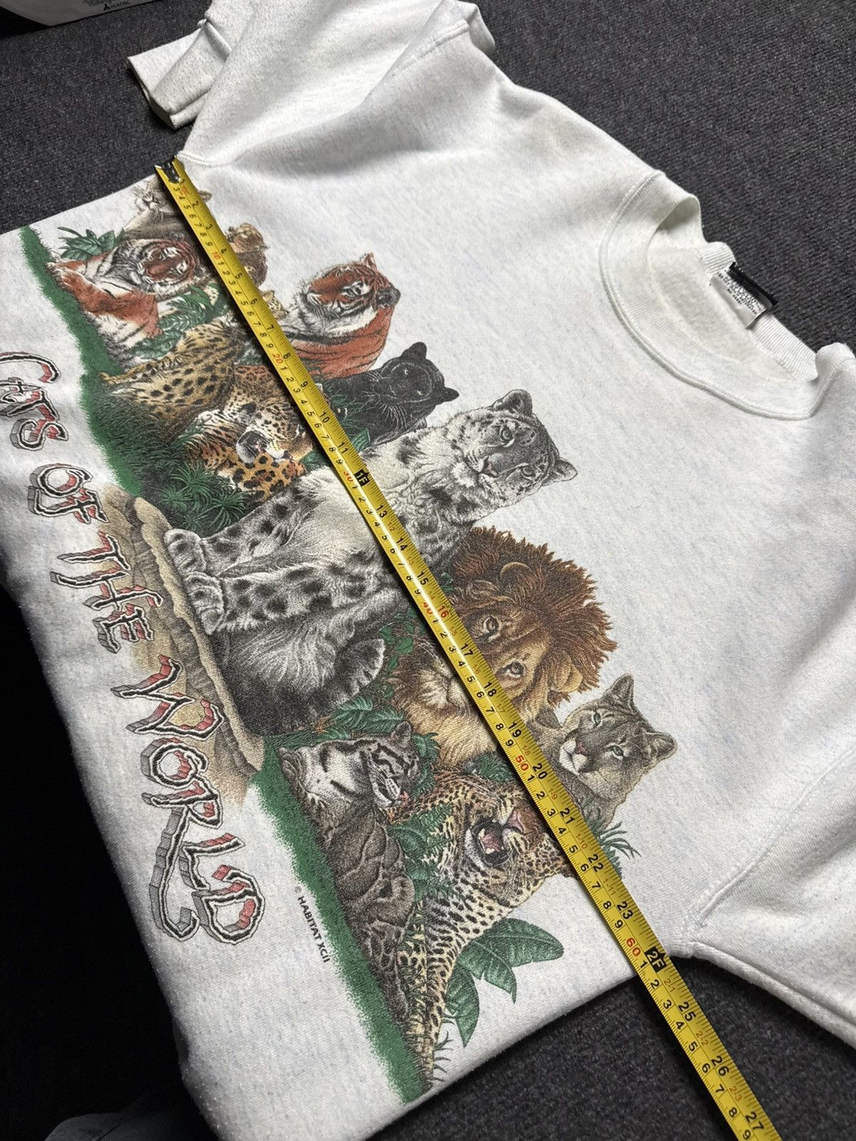 Habitat Vintage 1994 Wildlife Cat Front & Back Print Sweatshirt USA Size US L / EU 52-54 / 3 - 18 Thumbnail
