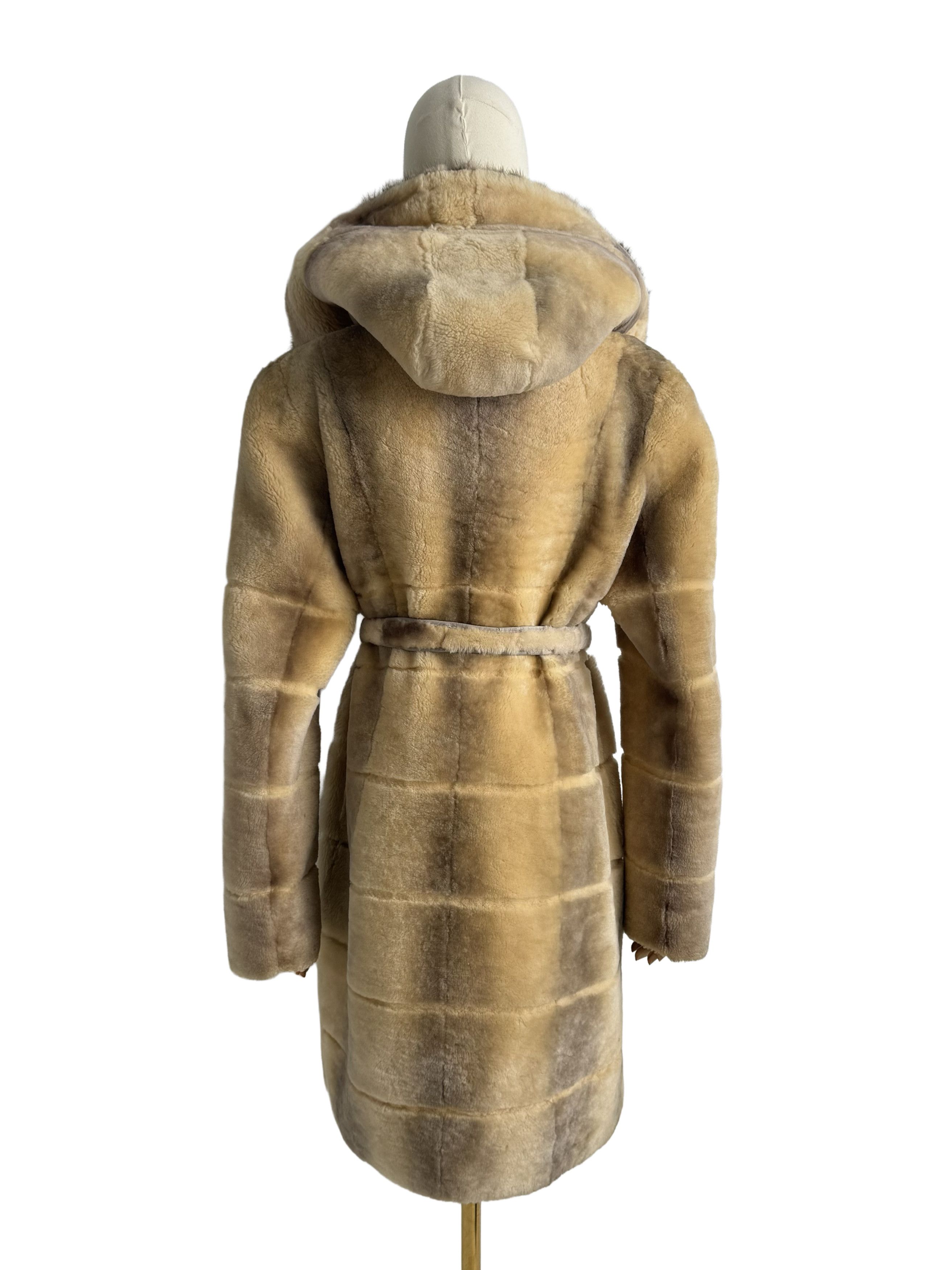 Vintage Vintage Real Sheepskin Hooded Coat Size L / US 10 / IT 46 - 5 Thumbnail