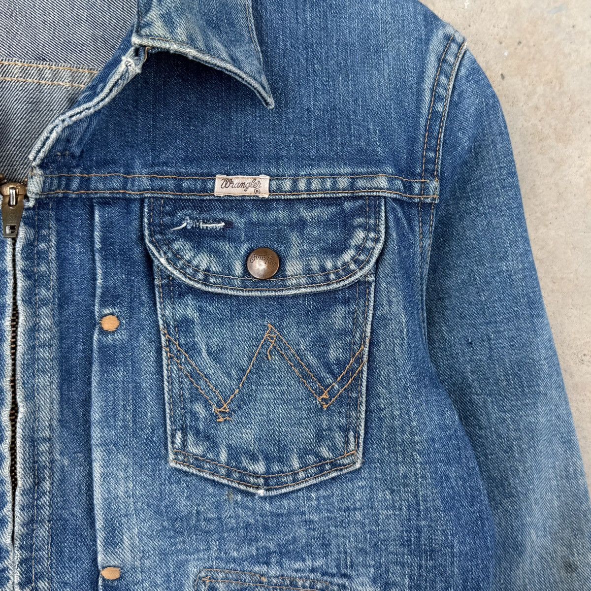 Wrangler 🔥Rare 60s Wrangler Zip Denim Jacket Talon Conmatic USA Size US XS / EU 42 / 0 - 5 Thumbnail