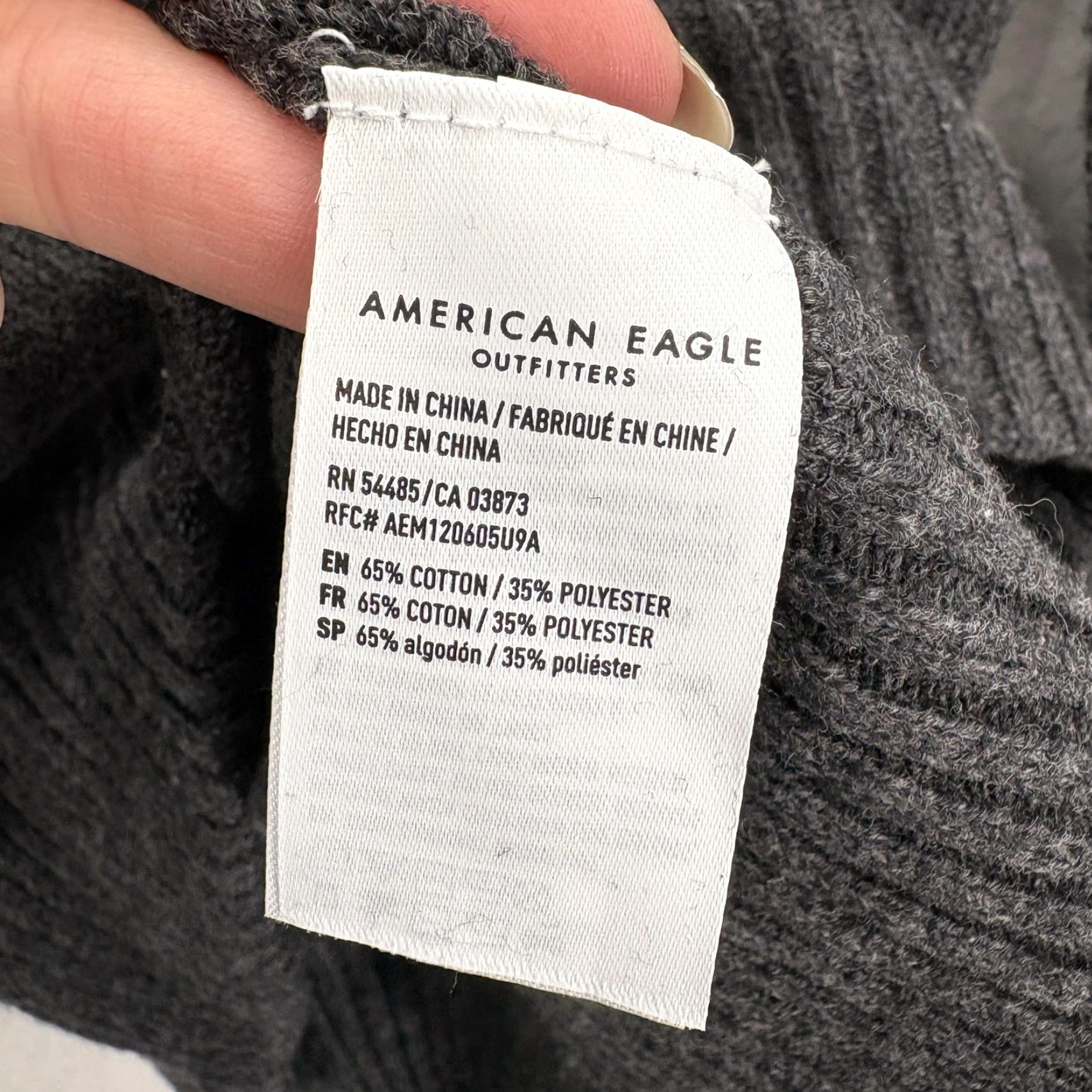 American Eagle Outfitters American Eagle Sweater Mens XS Gray Cotton Blend Crewneck Knit Pullover Casual Size US XS / EU 42 / 0 - 6 Thumbnail