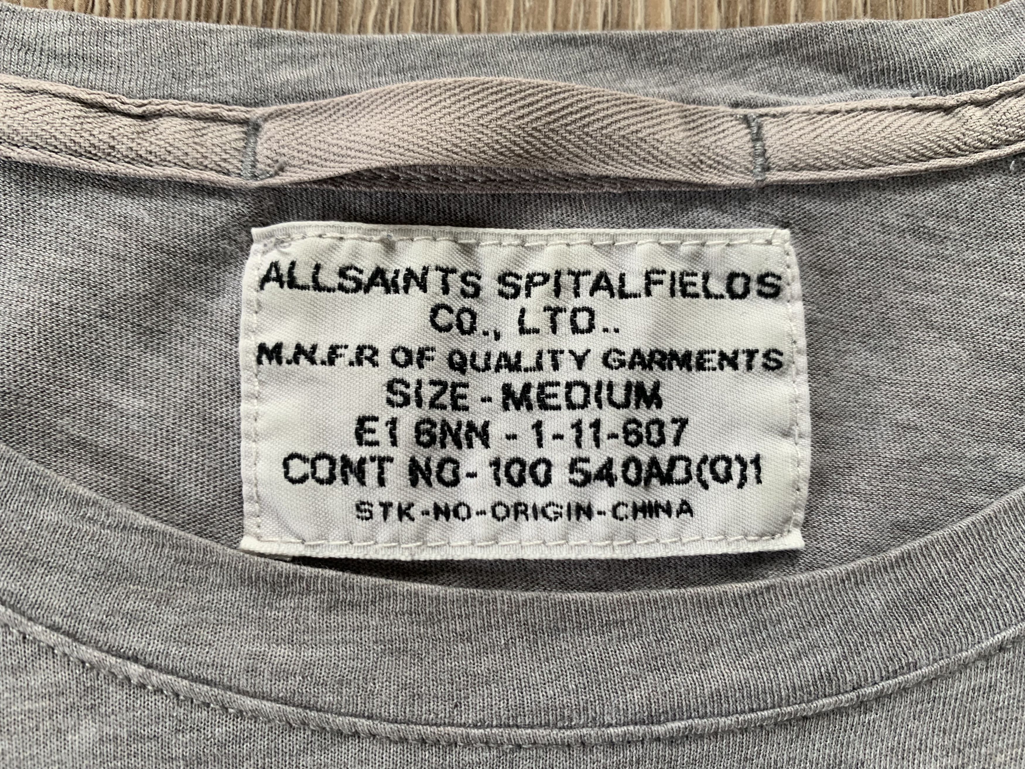 Allsaints × Vintage Allsaints Basic Cotton Grey T Shirt Size US M / EU 48-50 / 2 - 5 Thumbnail