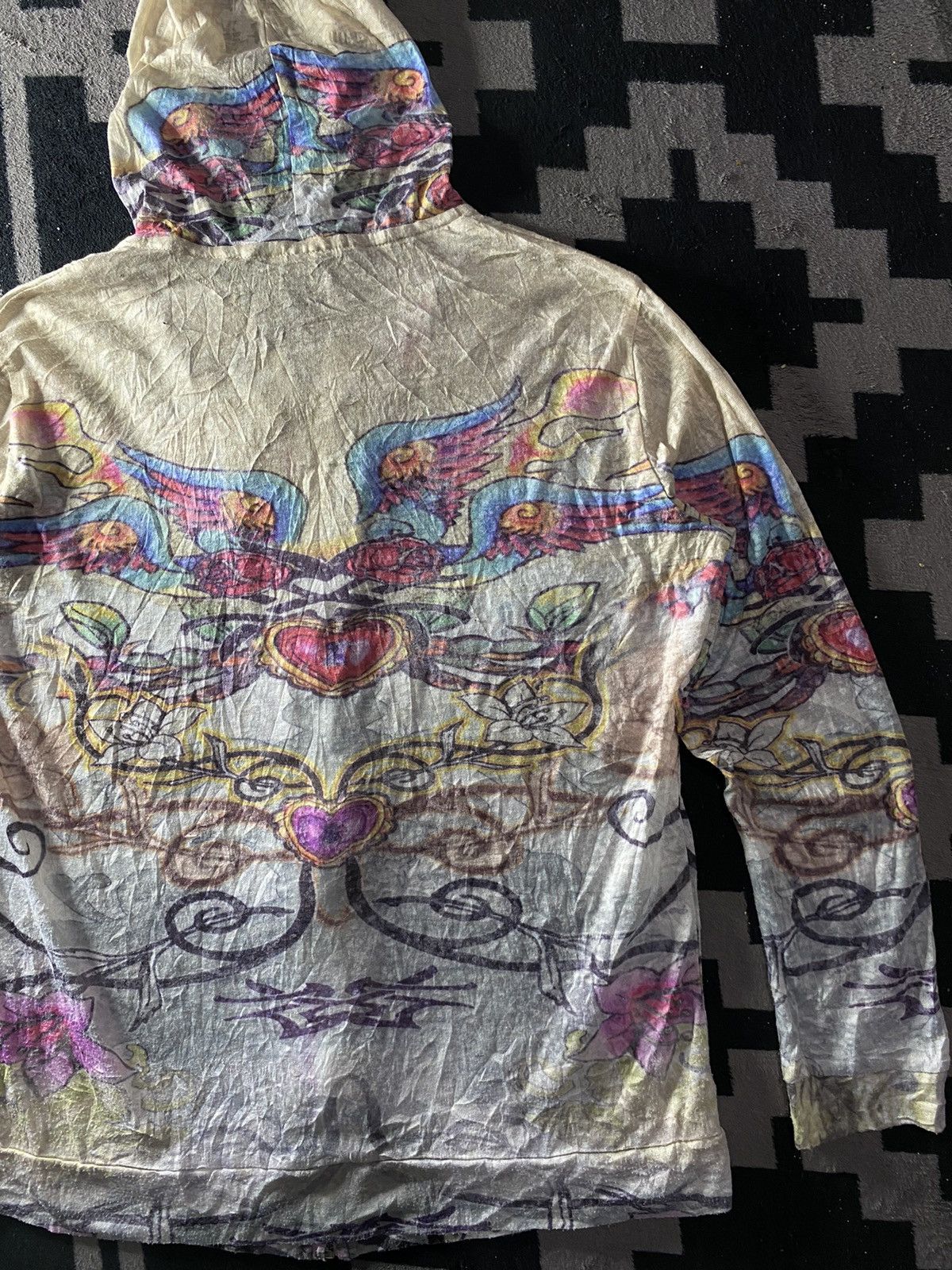 Hysteric Glamour Jean paul gaultier style Envy blue tattoo mesh hoodie Size US M / EU 48-50 / 2 - 8 Thumbnail