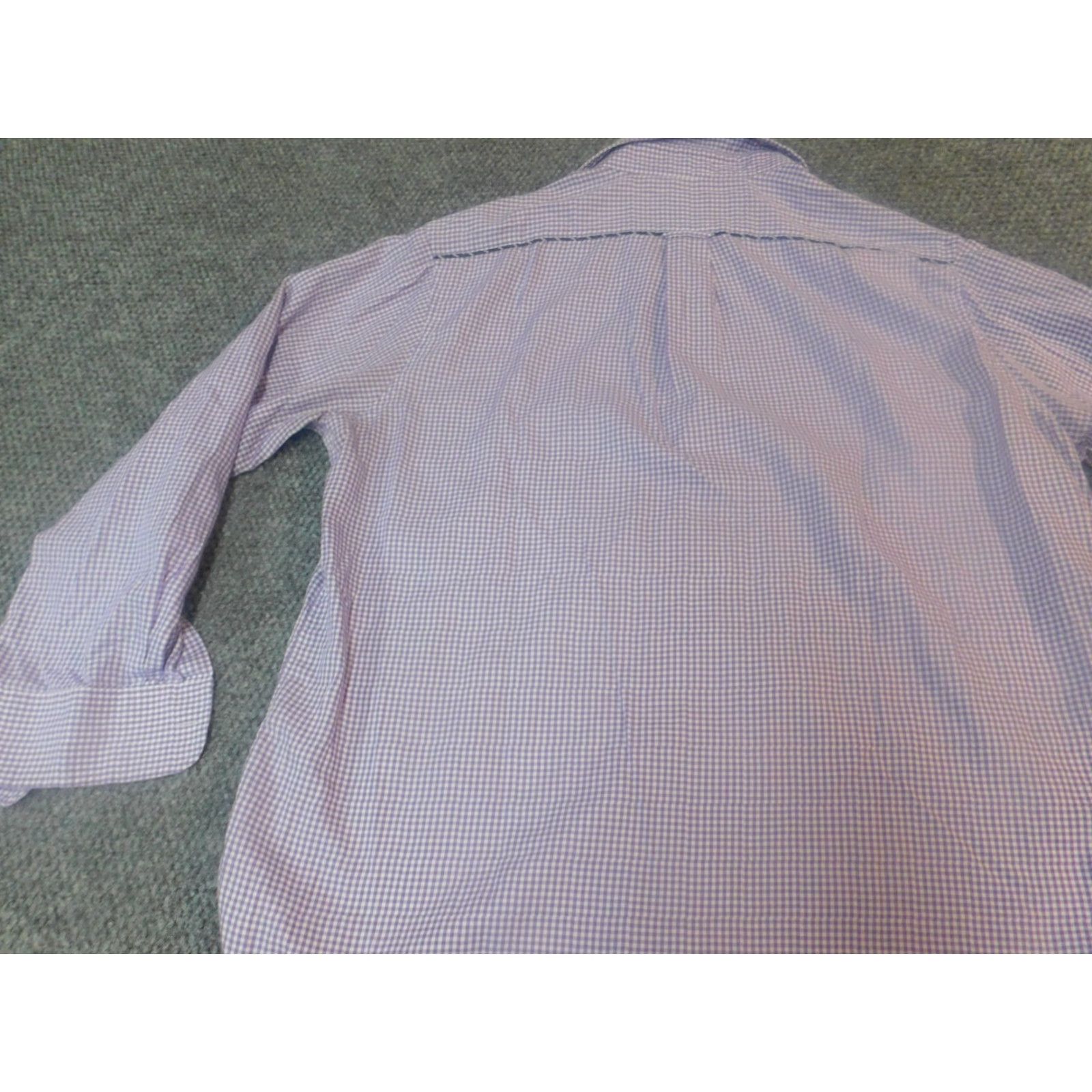 Izod IZOD Shirt Mens Regular Fit 17.5 Purple Plaid Button-Down Dress Shirt Size US XXL / EU 58 / 5 - 7 Thumbnail