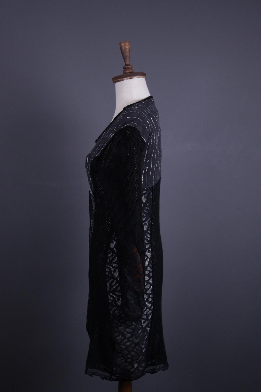 Designer Elisa Cavaletti Sono Italiano Black Knit Shift Dress SzM Size M / US 6-8 / IT 42-44 - 5 Thumbnail