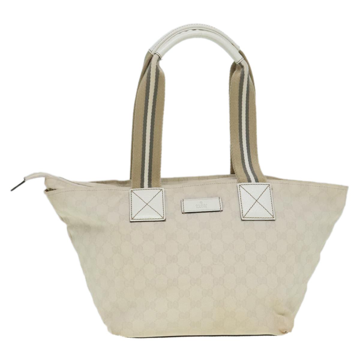 Authentic Gucci Tote Bag Gucci Sherry Sherry White Canvas