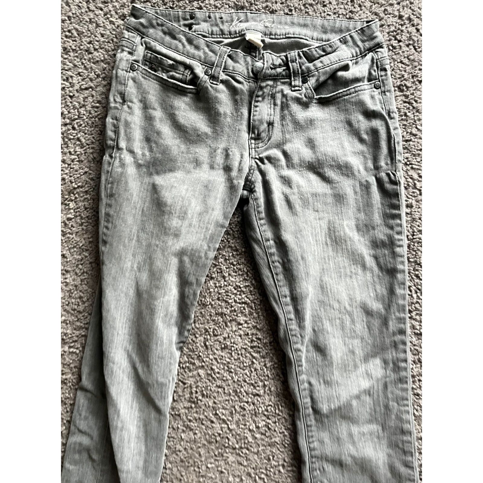 Kenneth Cole VINTAGE Kenneth Cole New York Women's Jeans Skinny Leg Regular Low Rise Gray Wash Stretch 26 Size Size 26" / US 2 / IT 38 - 2 Thumbnail