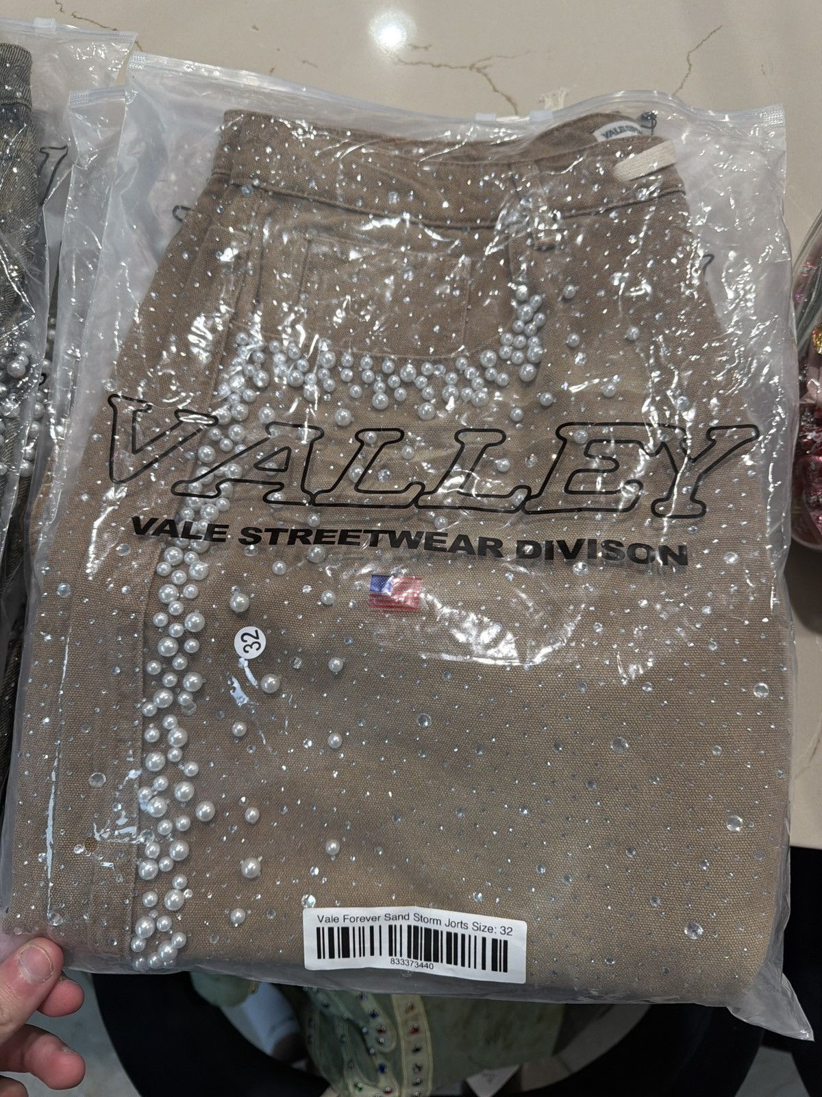 Vale Vale Forever Sand Storm Rhinestone Jorts – Tan 32 Size US 32 / EU 48 - 10 Thumbnail