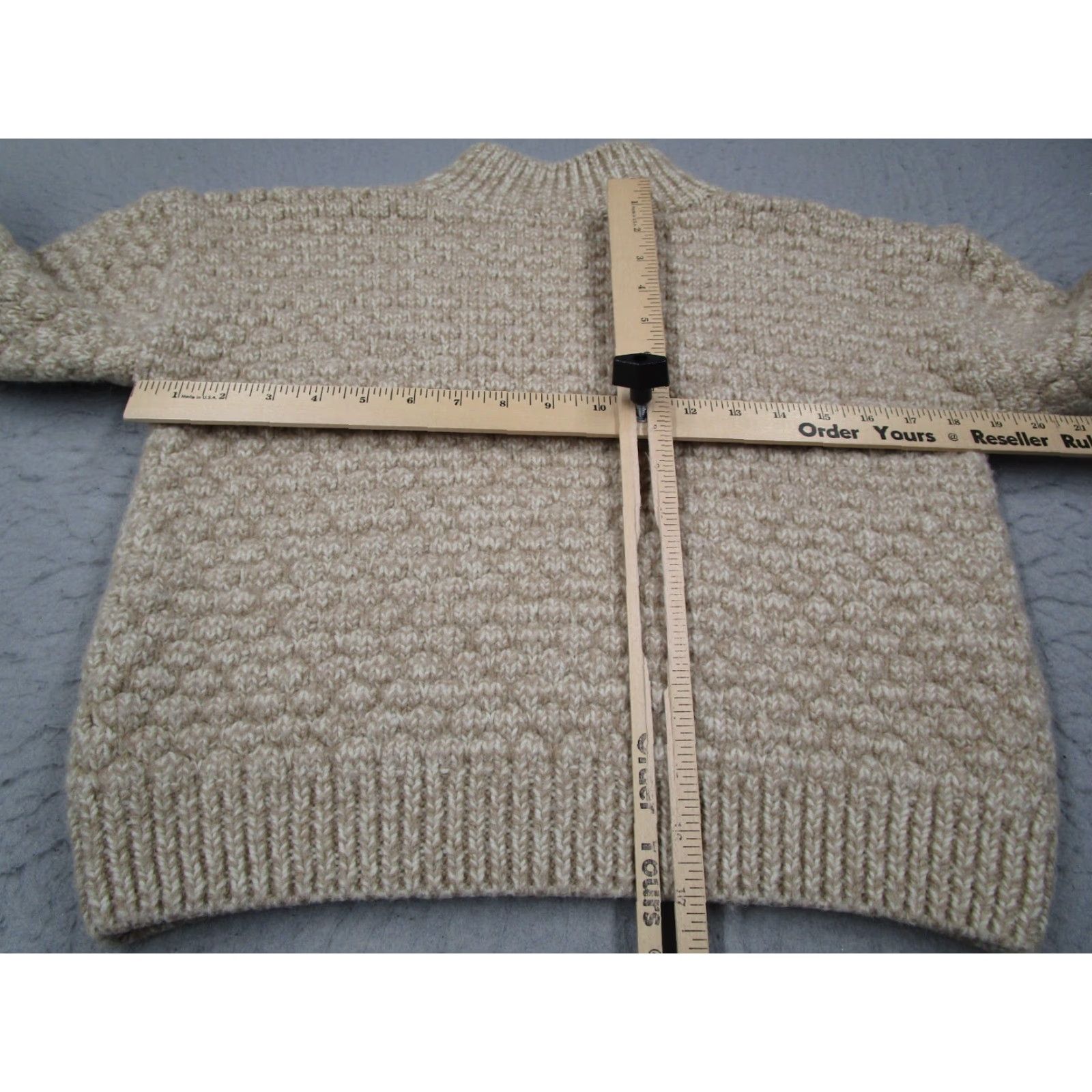 Vintage VINTAGE Gaala Paris Sweater Women 36 Beige Wool Turtleneck Pullover Chunky Long Sleeve - Bohemian Classic 90s Womens? Size XS / US 0-2 / IT 36-38 - 5 Thumbnail