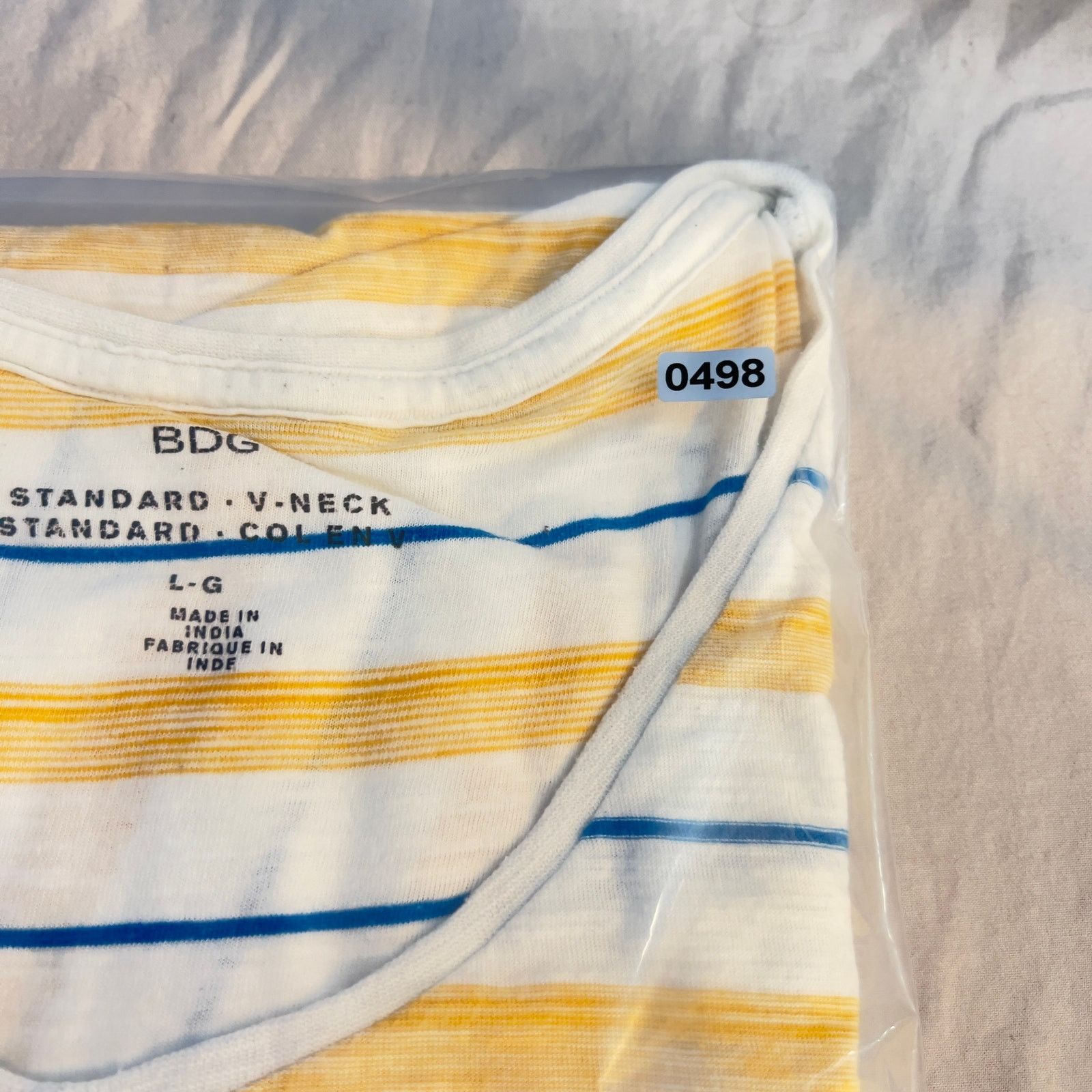 Bdg BDG Urban Outfitters V-Neck Shirt Woman L Blue Yellow Stripe Size L / US 10 / IT 46 - 9 Thumbnail