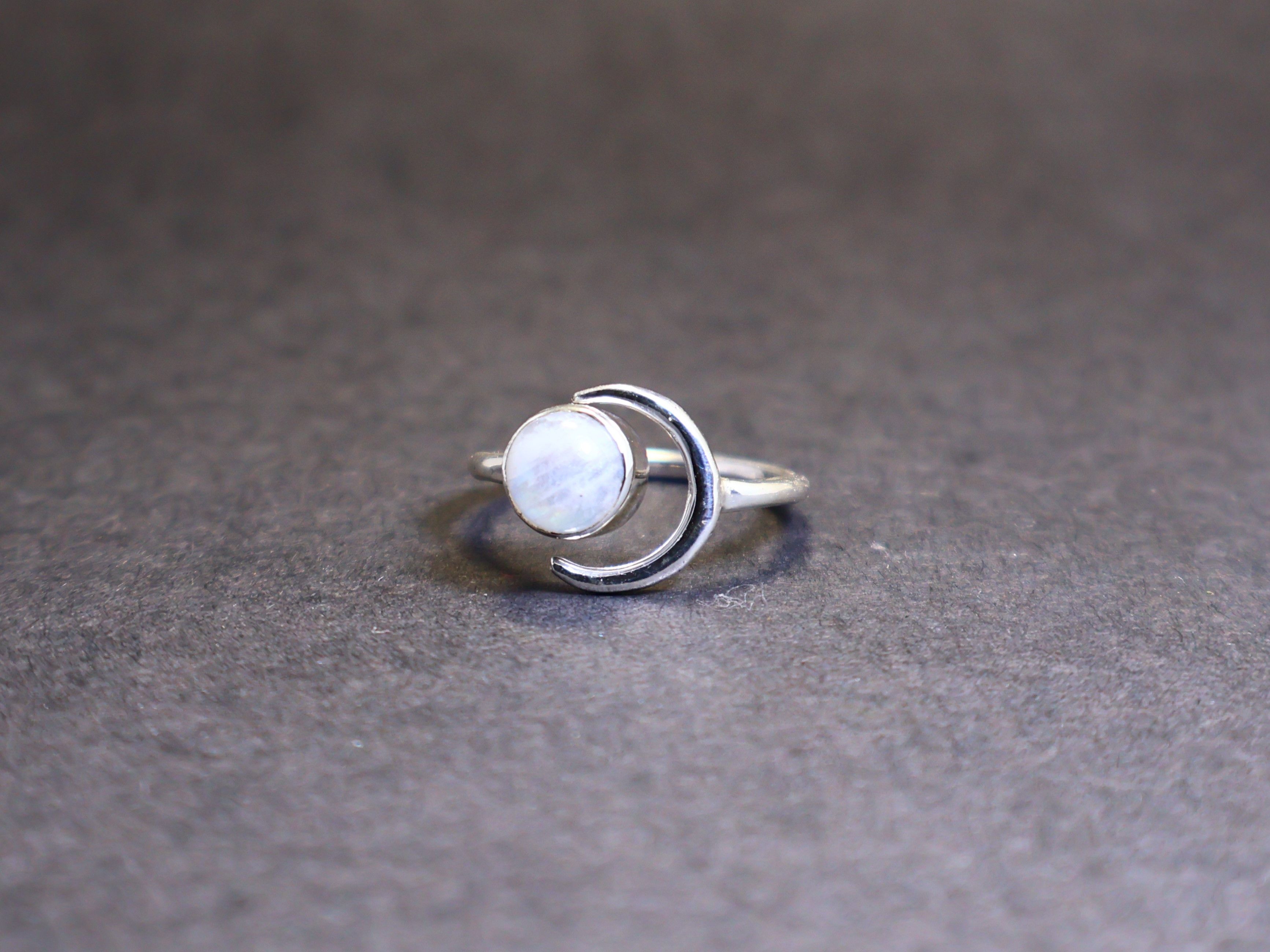 Handmade Rainbow Moonstone Ring, 925 Sterling Silver, Handmade Rings, Size ONE SIZE - 1 Thumbnail