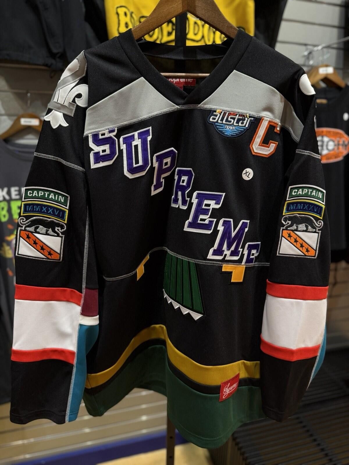 Supreme Supreme Paneled Hockey Jersey Black (Size XL) Brand New Size US XL / EU 56 / 4 - 2 Thumbnail