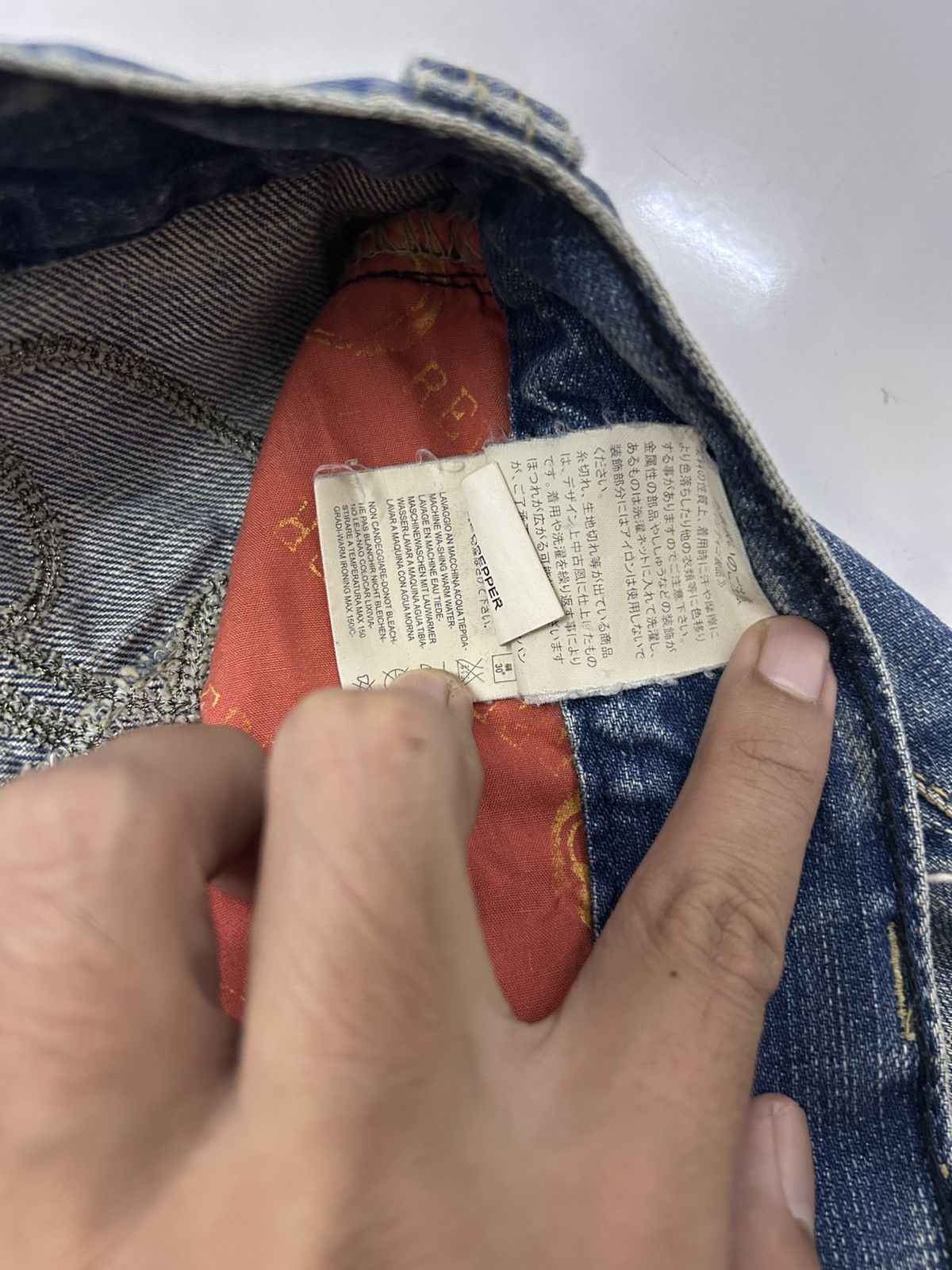 Japanese Brand × Vintage Flare Jeans Embroidered Skull Patch Distressed Denim Size US 32 / EU 48 - 15 Thumbnail