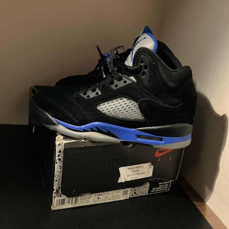 image of Air Jordan 5 Retro Gs 'racer Blue' Youths Sneakers - Size 4 in Black, Men's