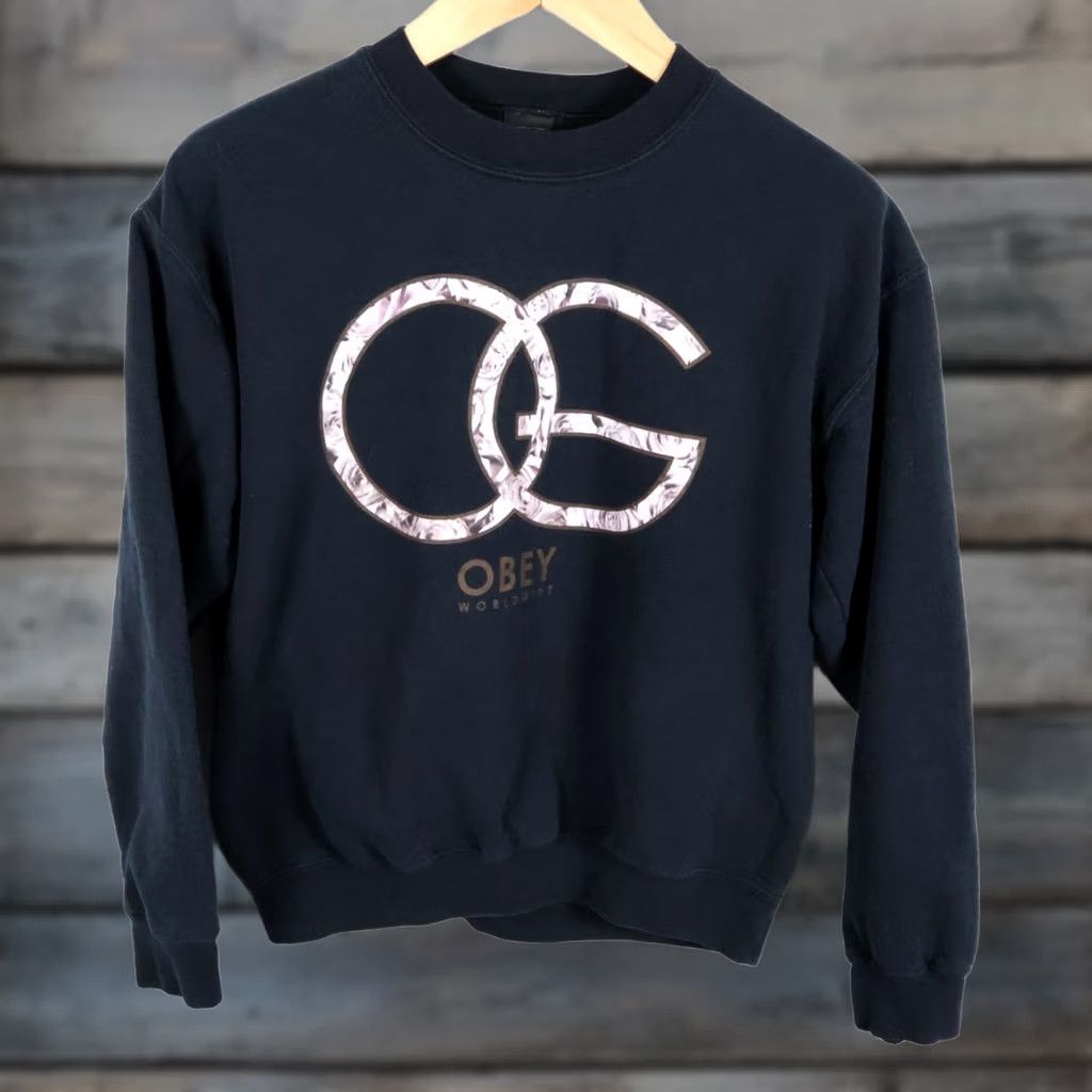 Obey OBEY Propaganda Sweatshirt Adult Medium Black Crewneck Boxy Fit Logo Graphic Print Pullover Size M / US 6-8 / IT 42-44 - 1 Thumbnail