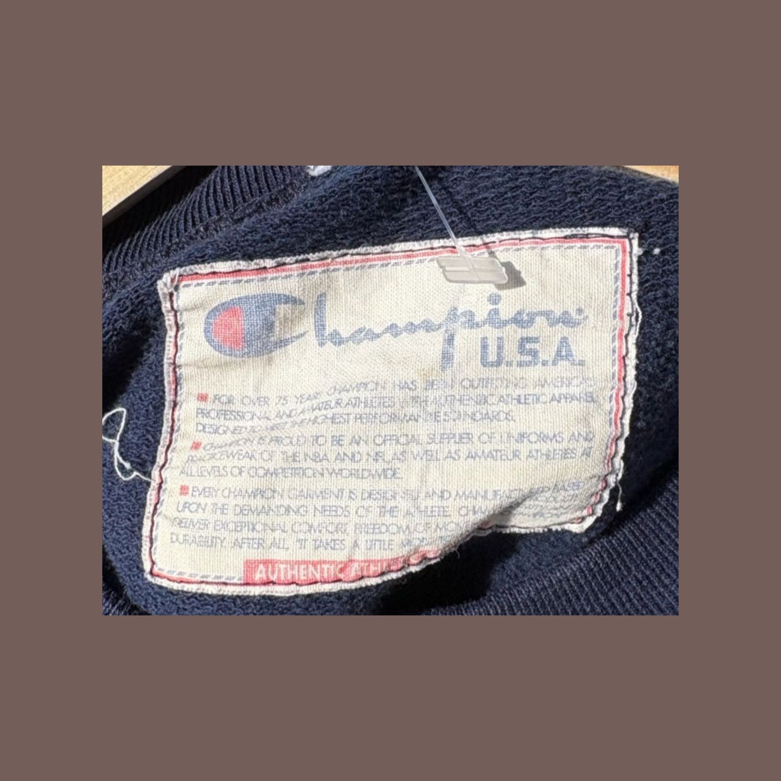 Champion VTG Champion Sweatshirt | Navy Short Sleeve Script 90s MIUSA Size US L / EU 52-54 / 3 - 2 Thumbnail