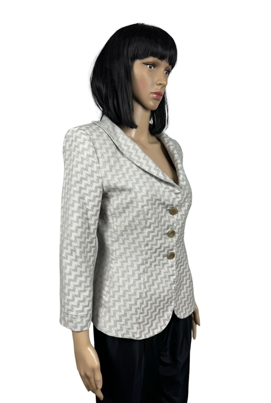 Giorgio Armani Giorgio Armani Silk-Wool Blazer Geometric Pattern size 46 Size L / US 10 / IT 46 - 4 Thumbnail