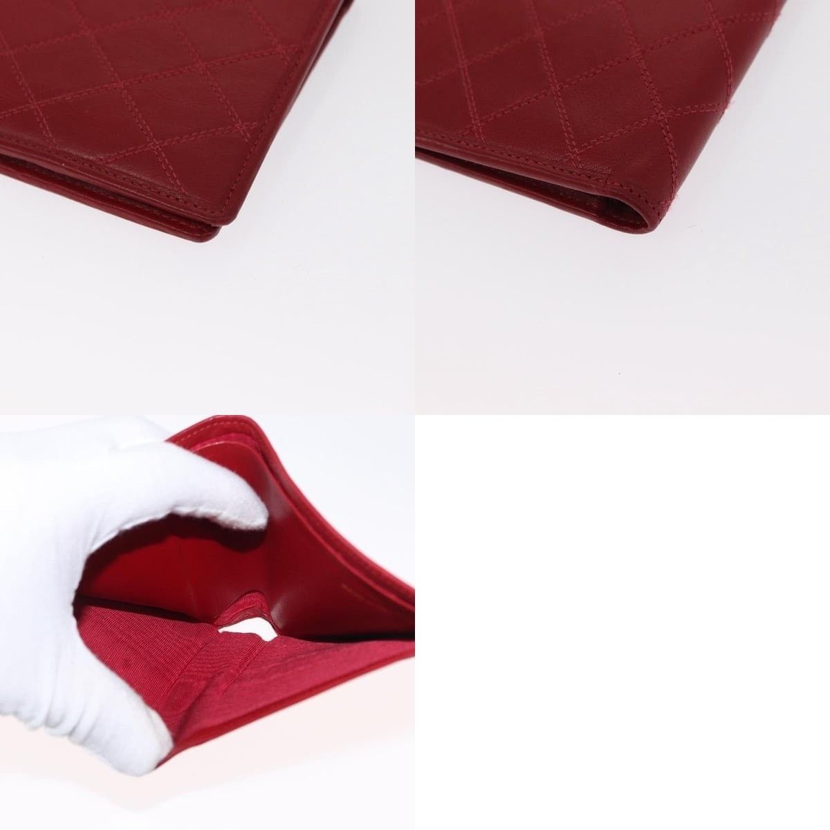Chanel Chanel Matelasse Wallet Lamb Skin Red CC Size ONE SIZE - 6 Thumbnail