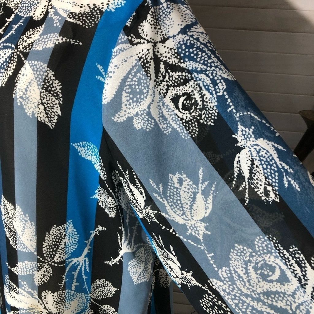 Bob Mackie Bob Mackie Wearable Art Duster Dress Floral Blue/Black sz 2X Size XS / US 0-2 / IT 36-38 - 7 Thumbnail