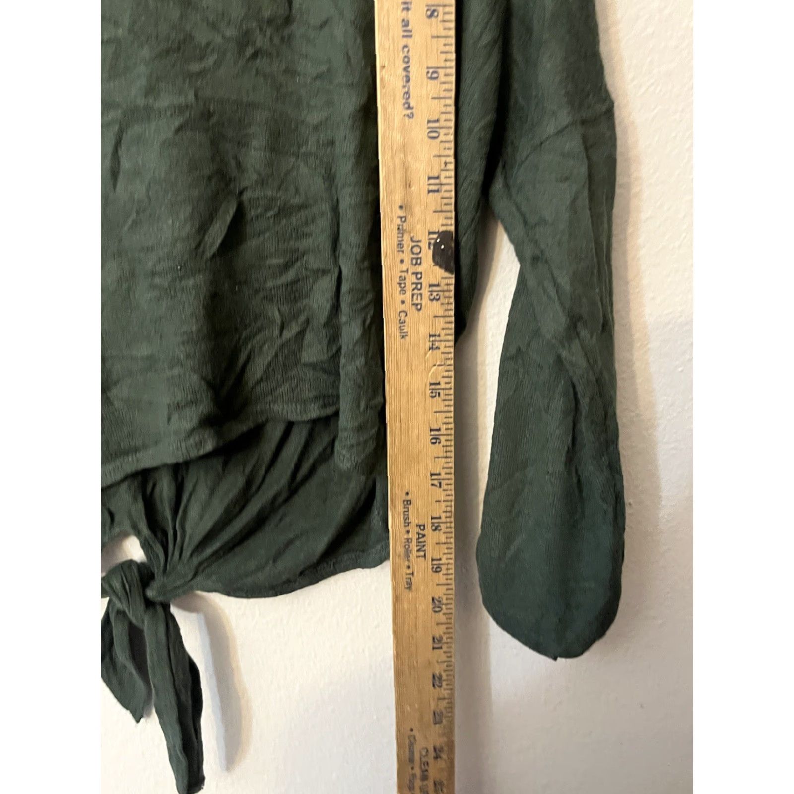 Abercrombie & Fitch Abercrombie & Fitch Blouse Tie Front Cotton Blend Size S Green Womens Size S / US 4 / IT 40 - 4 Thumbnail