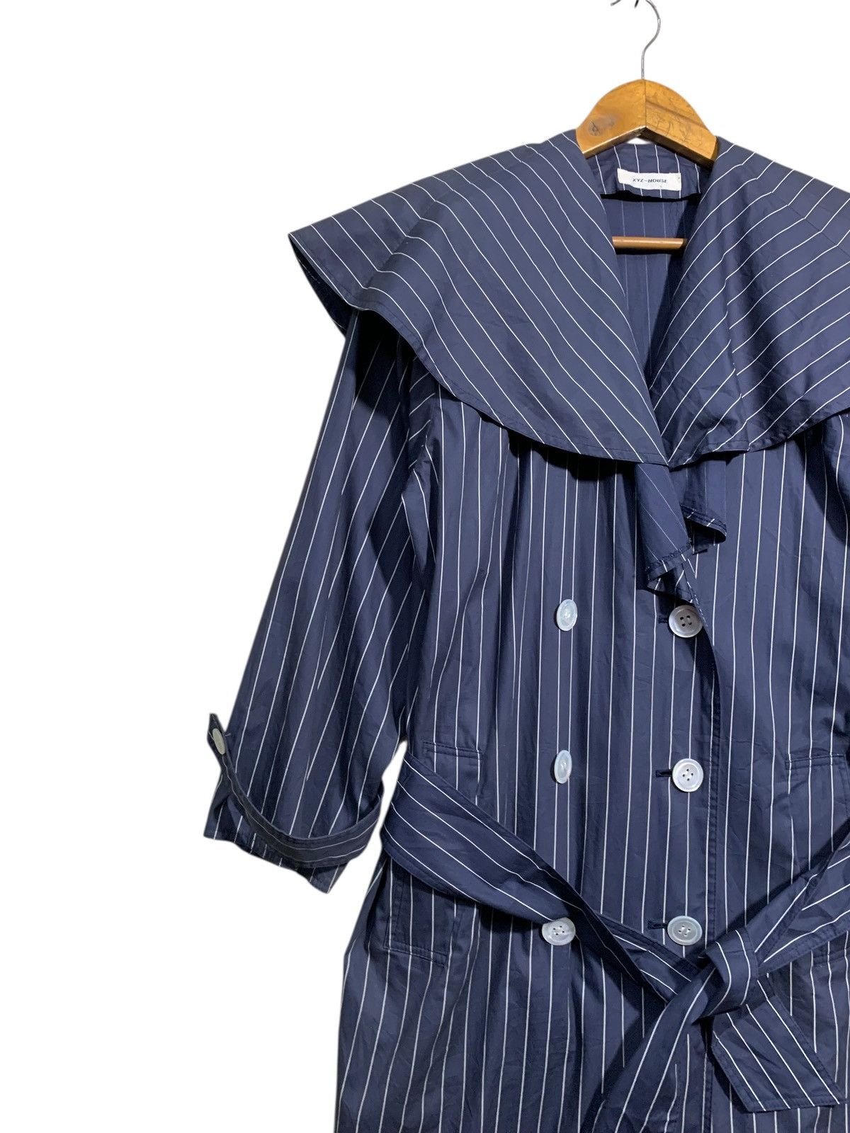Yohji Yamamoto 🔥XYZ YOHJI YAMAMOTO STRIPES DOWN TRENCOATS Size M / US 6-8 / IT 42-44 - 5 Thumbnail
