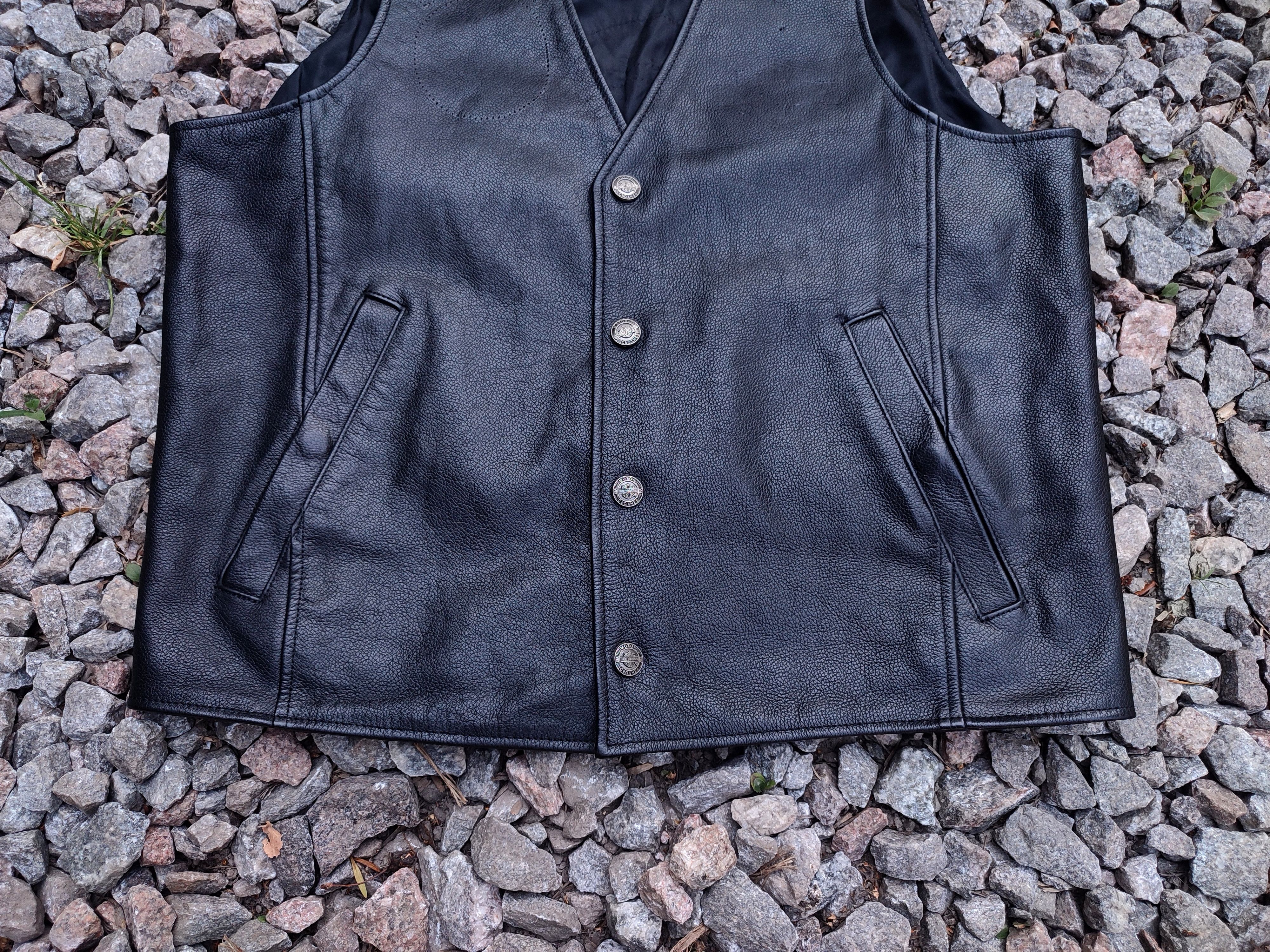 Harley Davidson Harley Davidson Vintage Leather Biker Vest Size US L / EU 52-54 / 3 - 4 Thumbnail